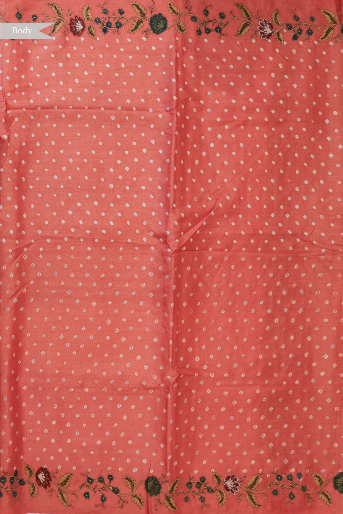 Coral Pink Tussar Silk Saree - Mokshaa