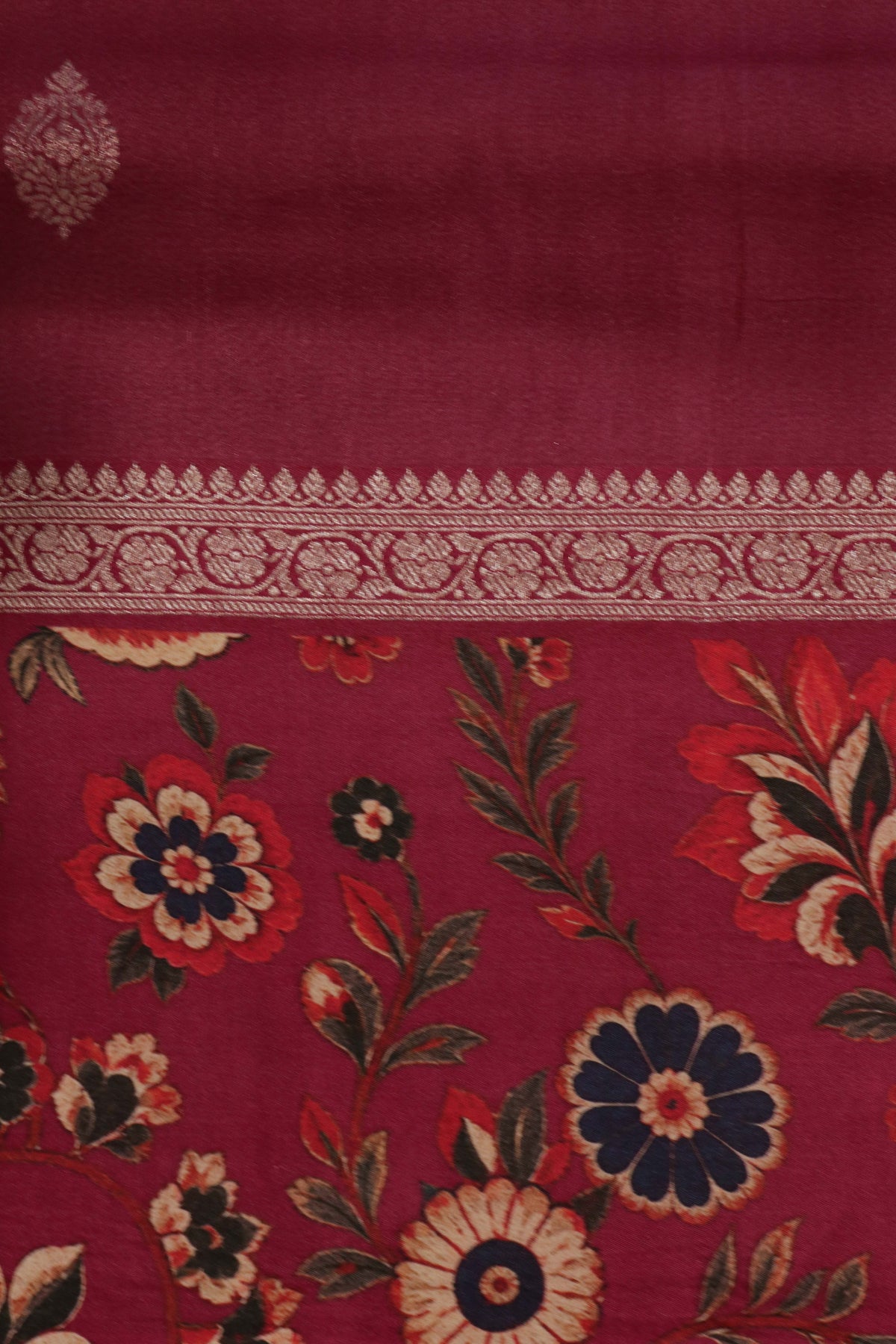 Rani Pink Tussar Silk Saree - Mokshaa