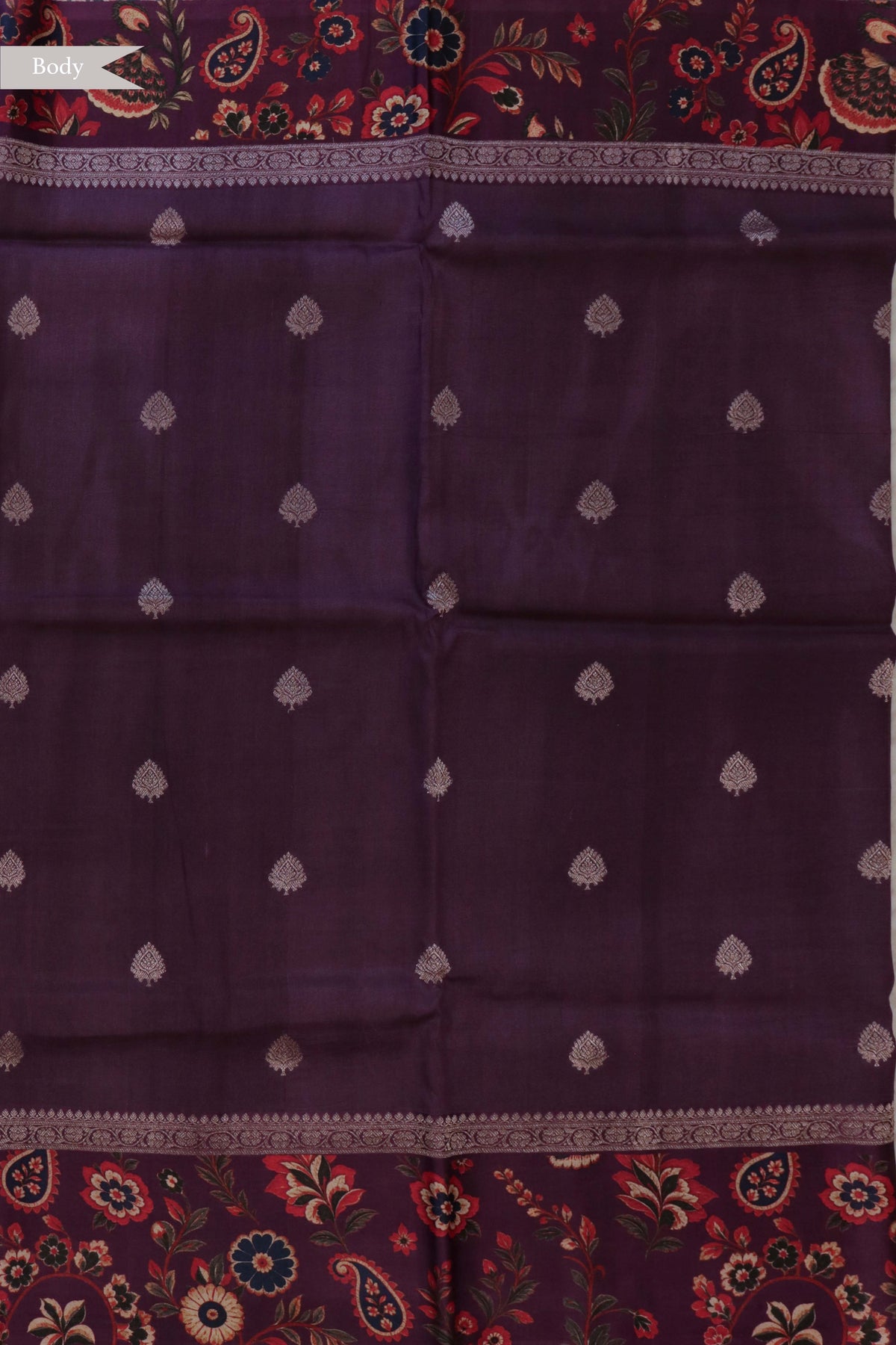 Deep Purple Tussar Silk Saree - Mokshaa