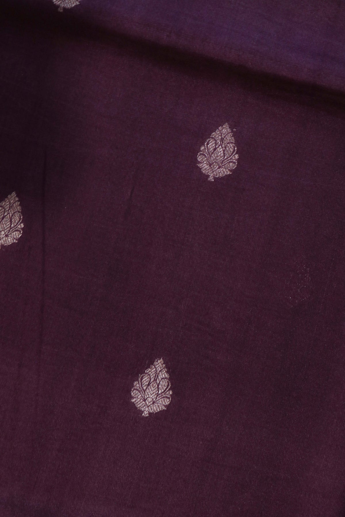 Deep Plum Tussar Silk Saree