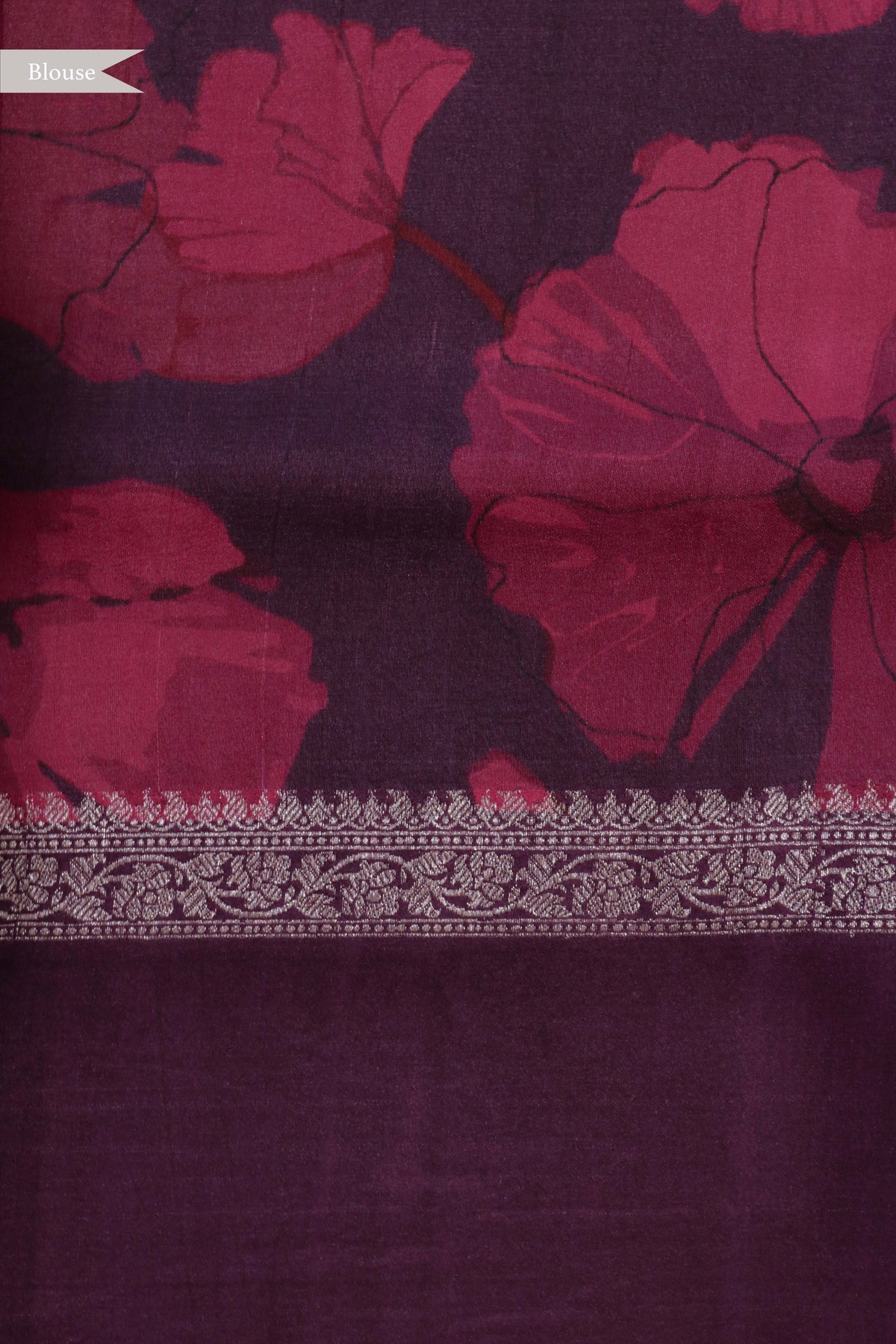 Deep Plum Tussar Silk Saree
