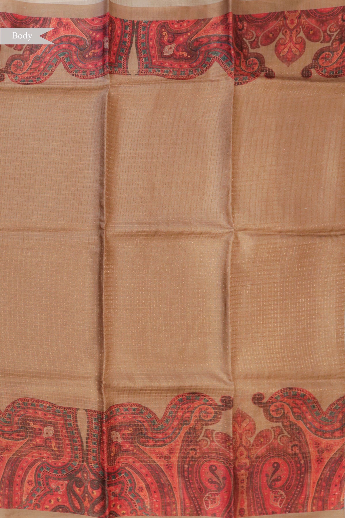 Beige Soft Tussar Silk Saree - Mokshaa