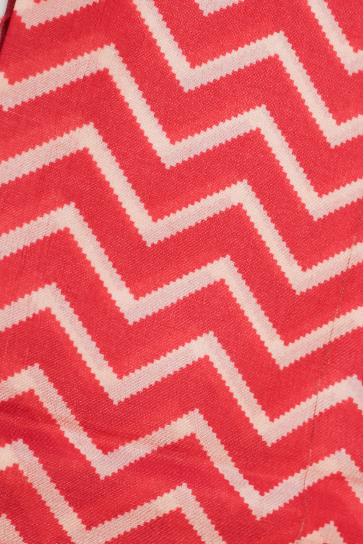 Coral Red Soft Tussar Silk Saree - Mokshaa