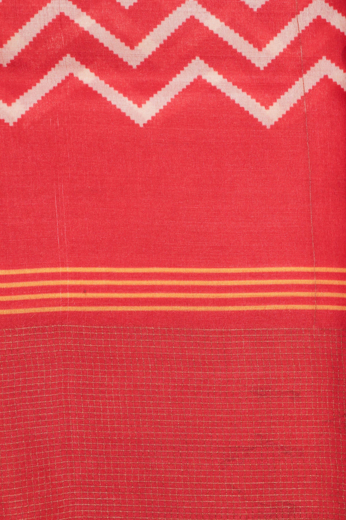 Coral Red Soft Tussar Silk Saree - Mokshaa