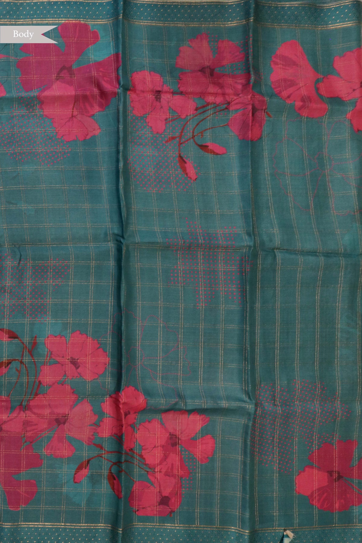 Teal Blue Soft Tussar Silk Saree - Mokshaa