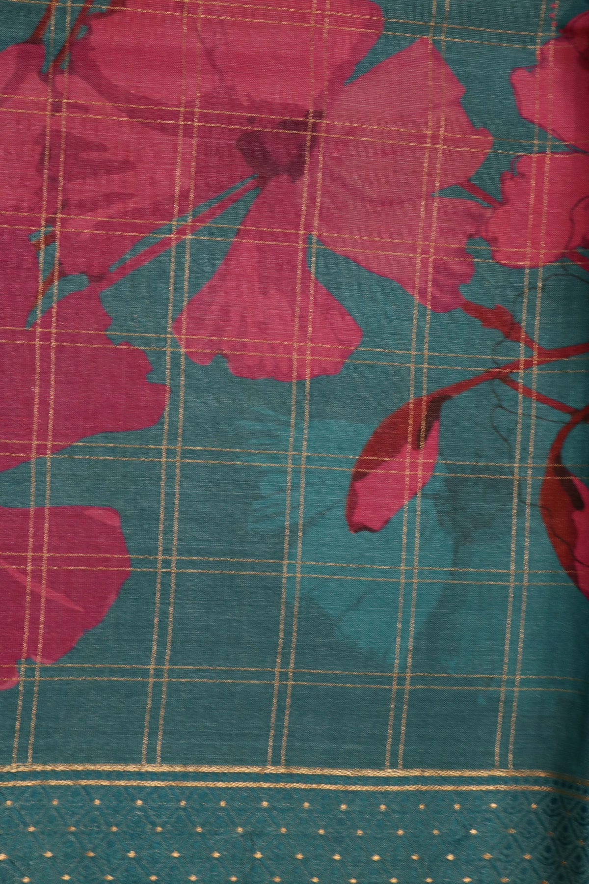 Teal Blue Soft Tussar Silk Saree - Mokshaa