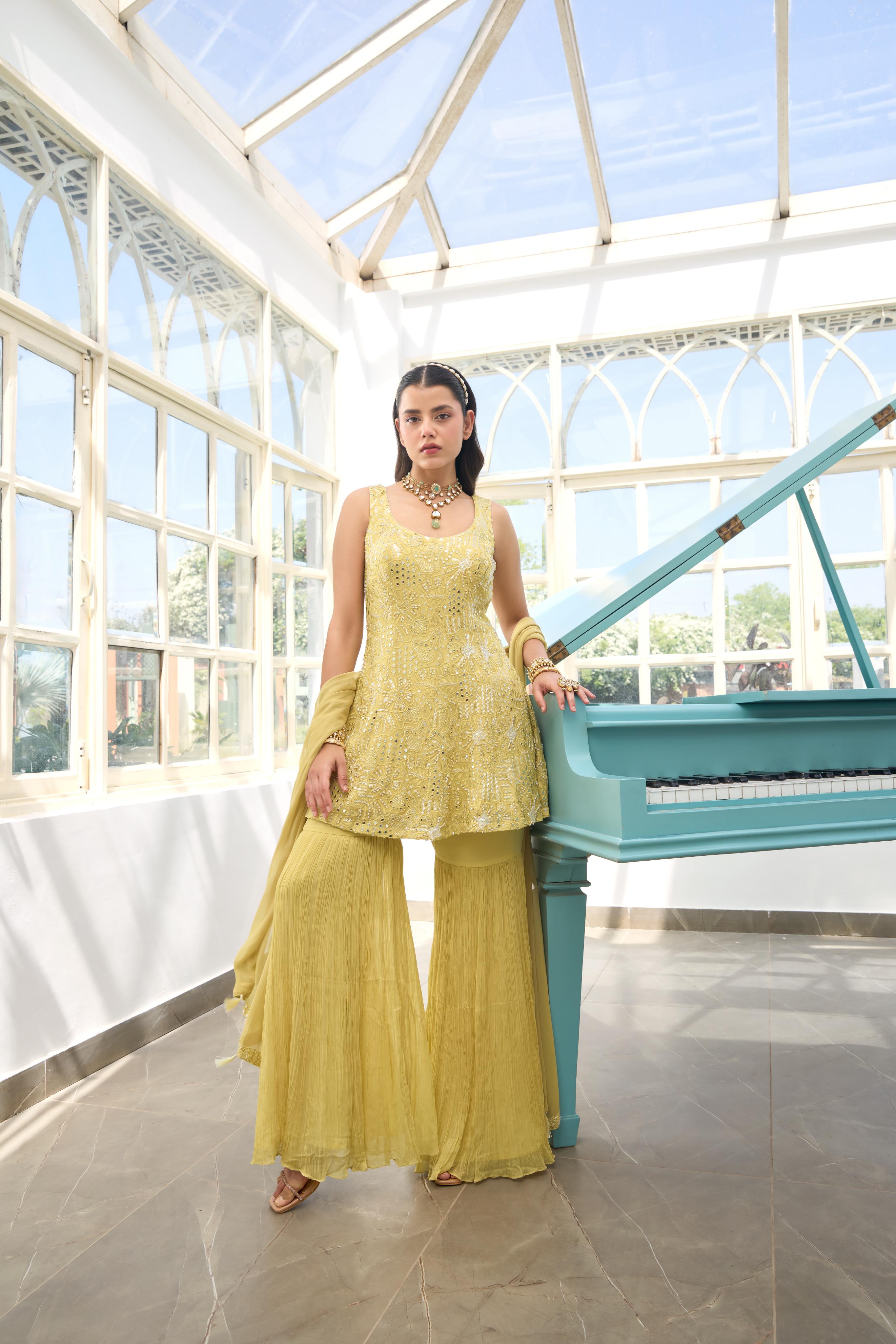 Sunshine Yellow Palazzo Set