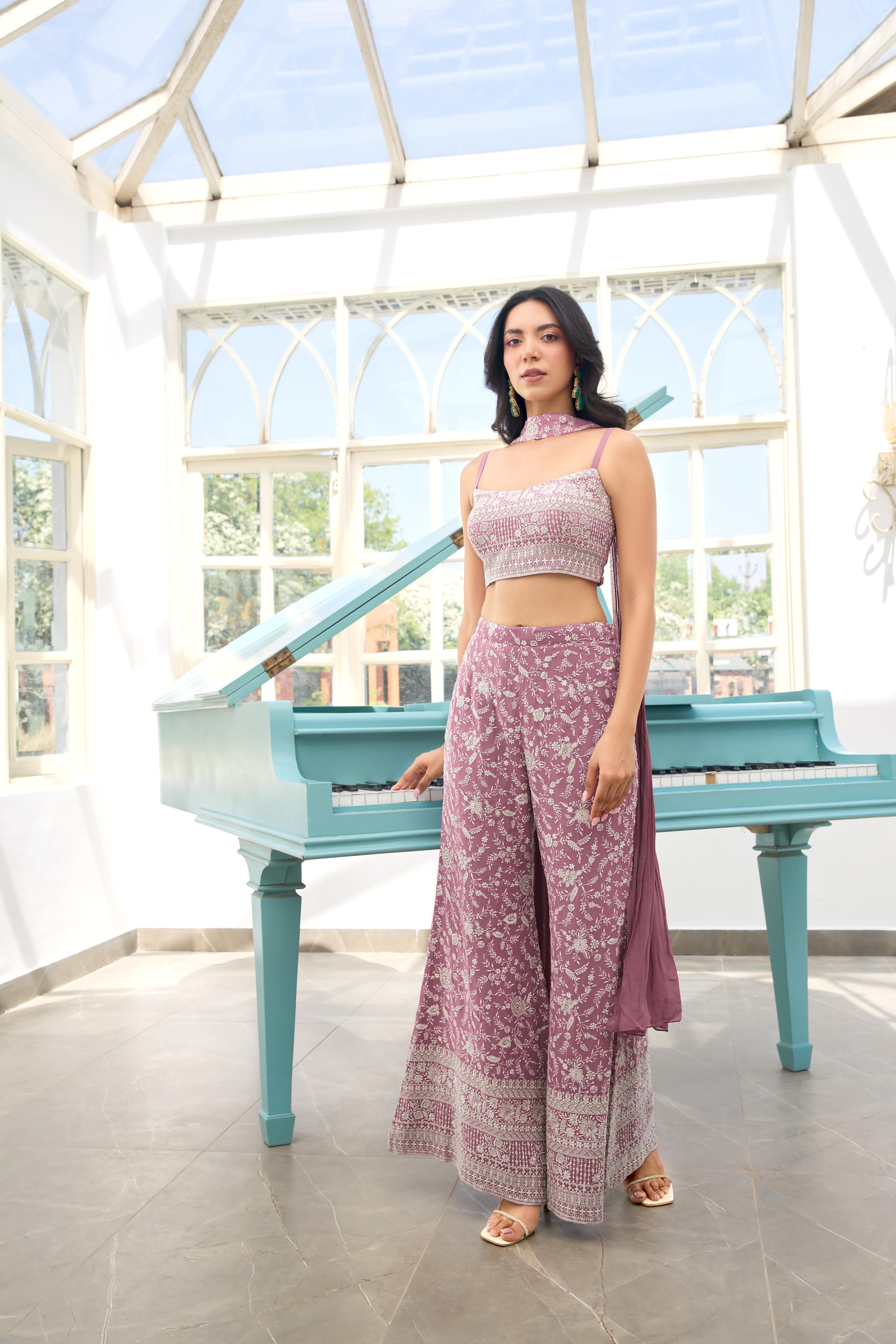 Dusty Mauve Embroidered Co-ord Set