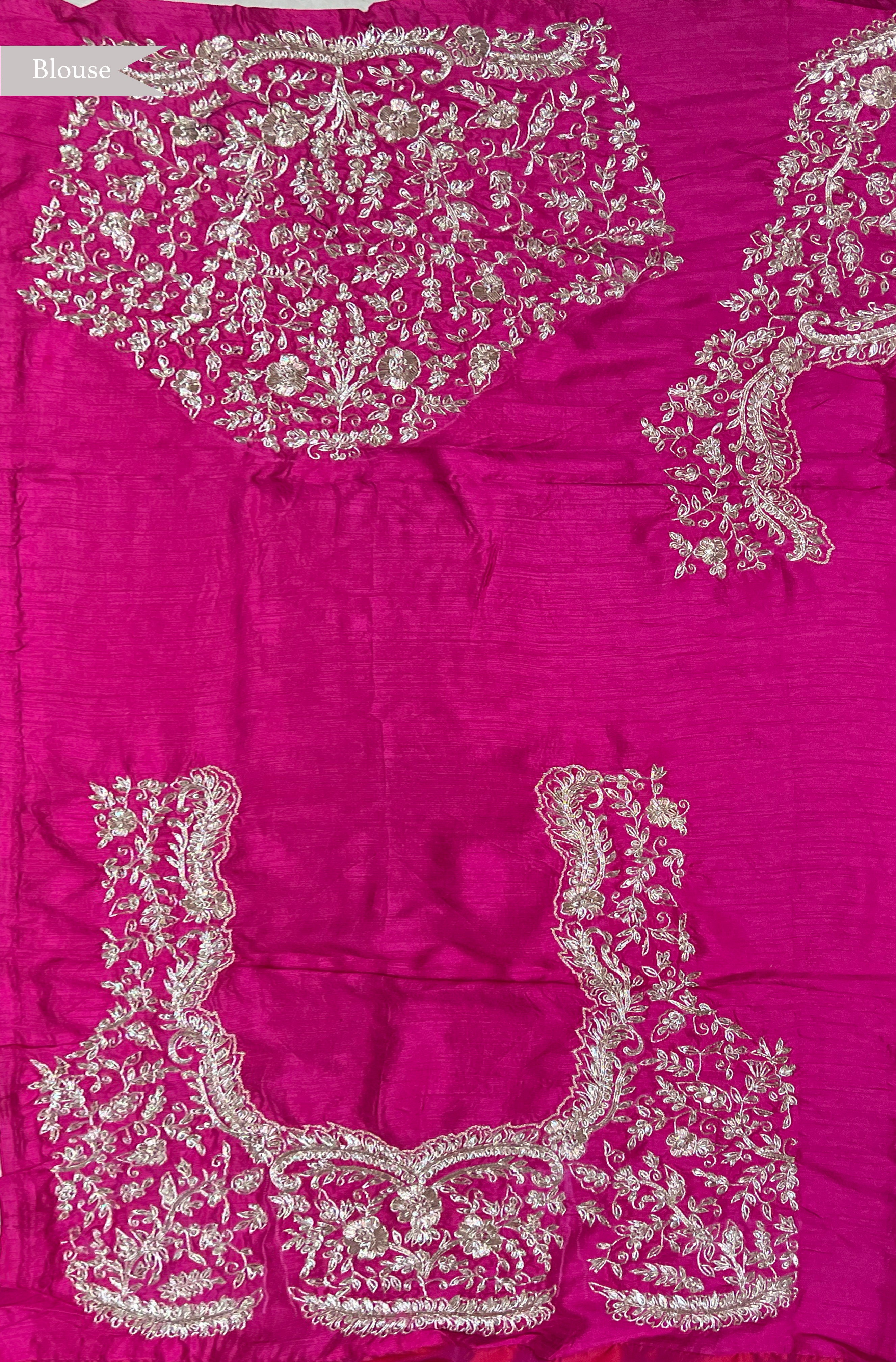 Pink Banaras Silk Saree with Zardosi Work Border