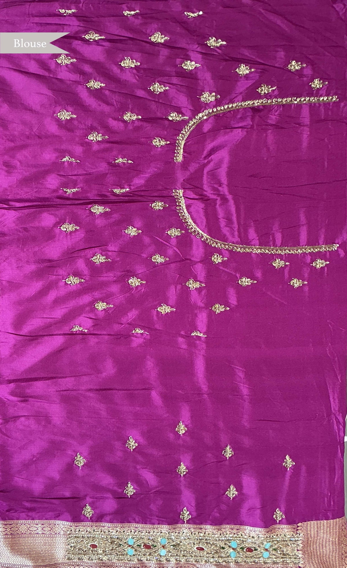 Magenta Banarasi Silk Saree
