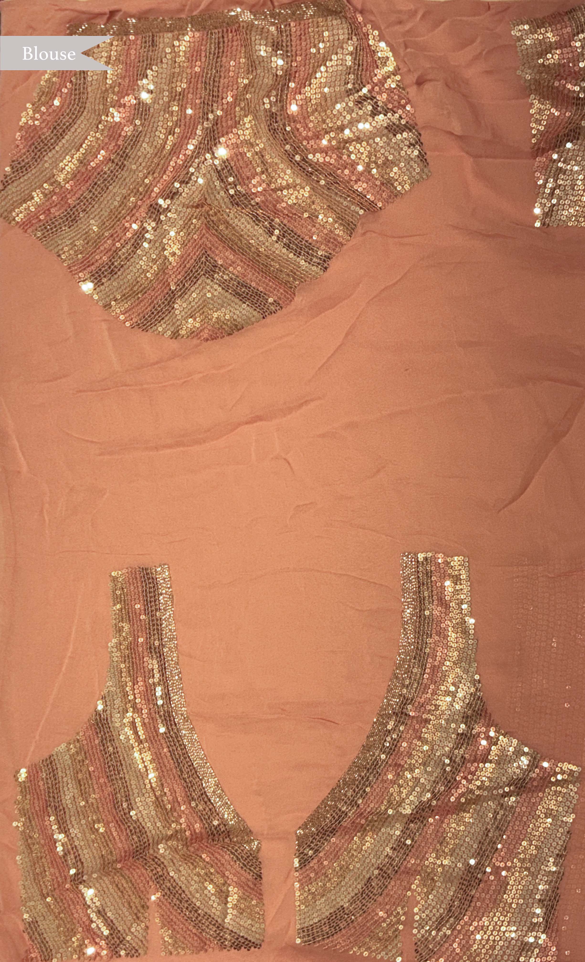 Rose Gold Georgette Saree