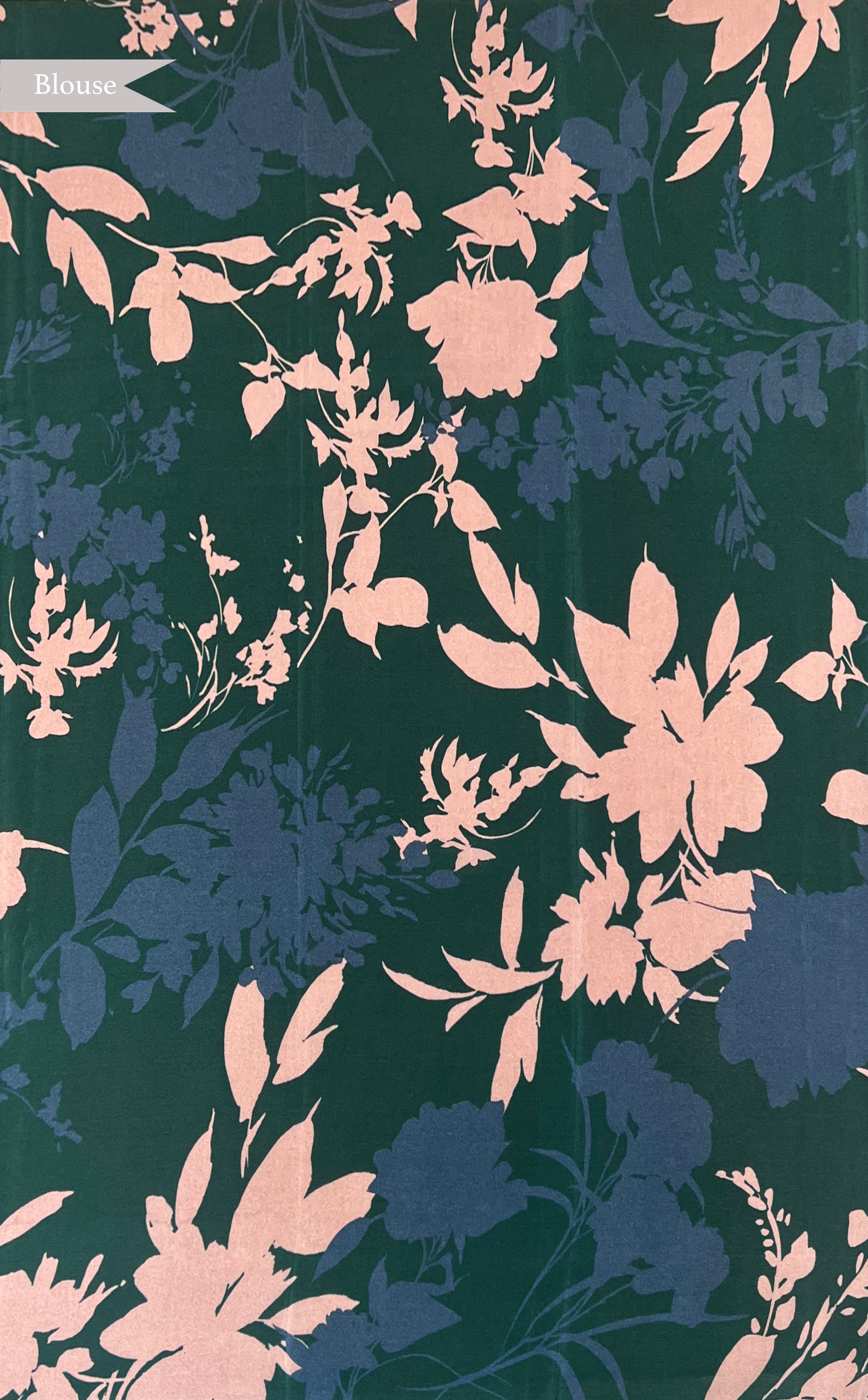 Green Crepe Silk Saree with All-Over Floral Print