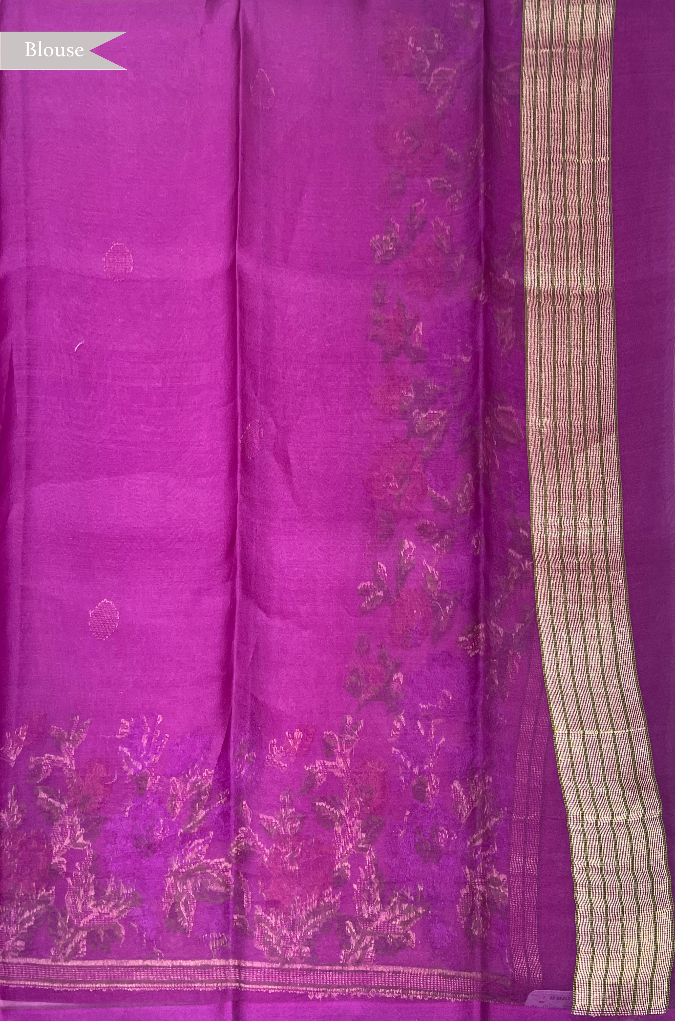 Purple Banarasi Silk Saree with Floral Zari Weaving