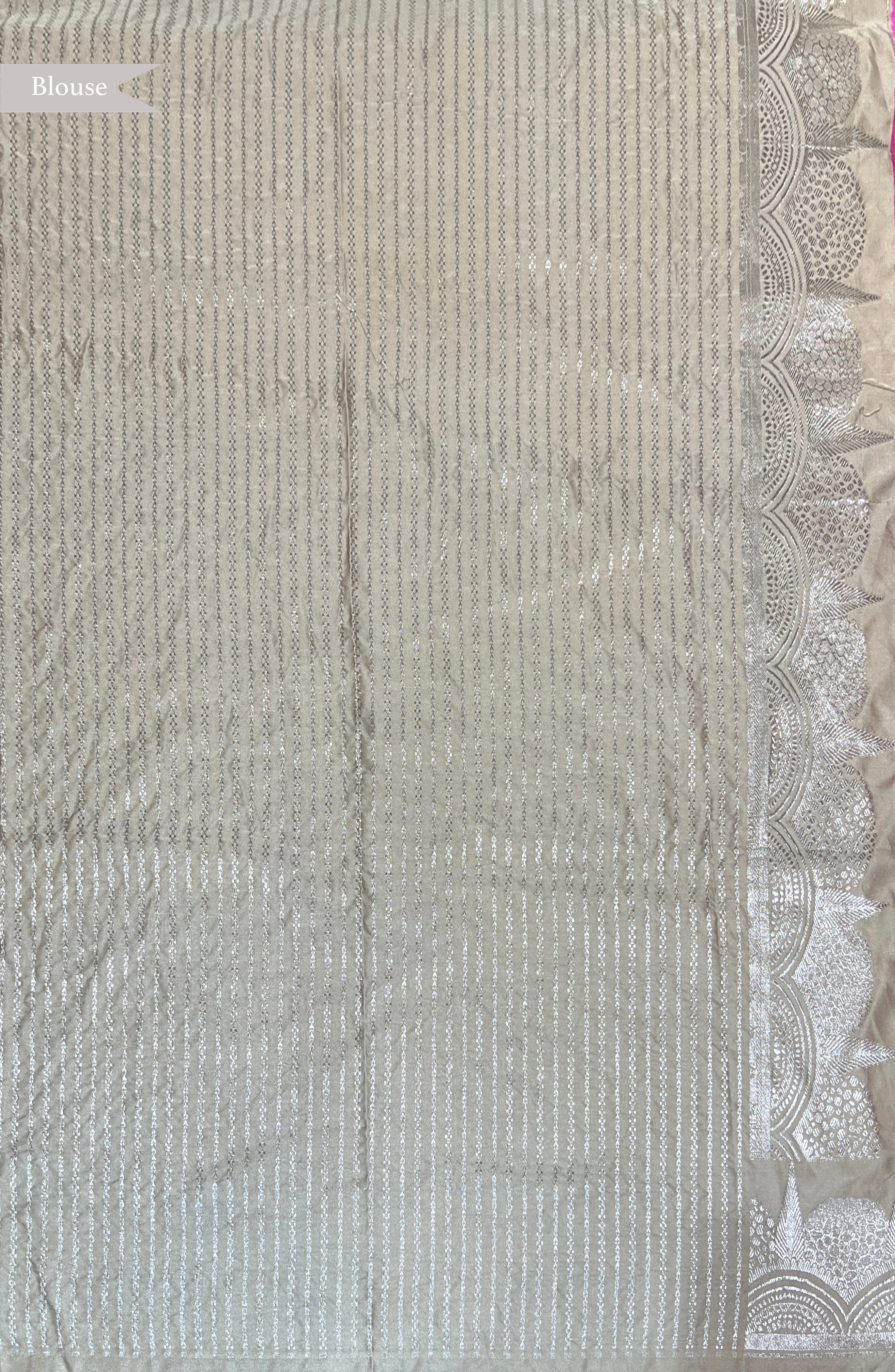 Rani Pink Banarasi Silk Saree with Zari Jaal Work & Contrast Rich Border