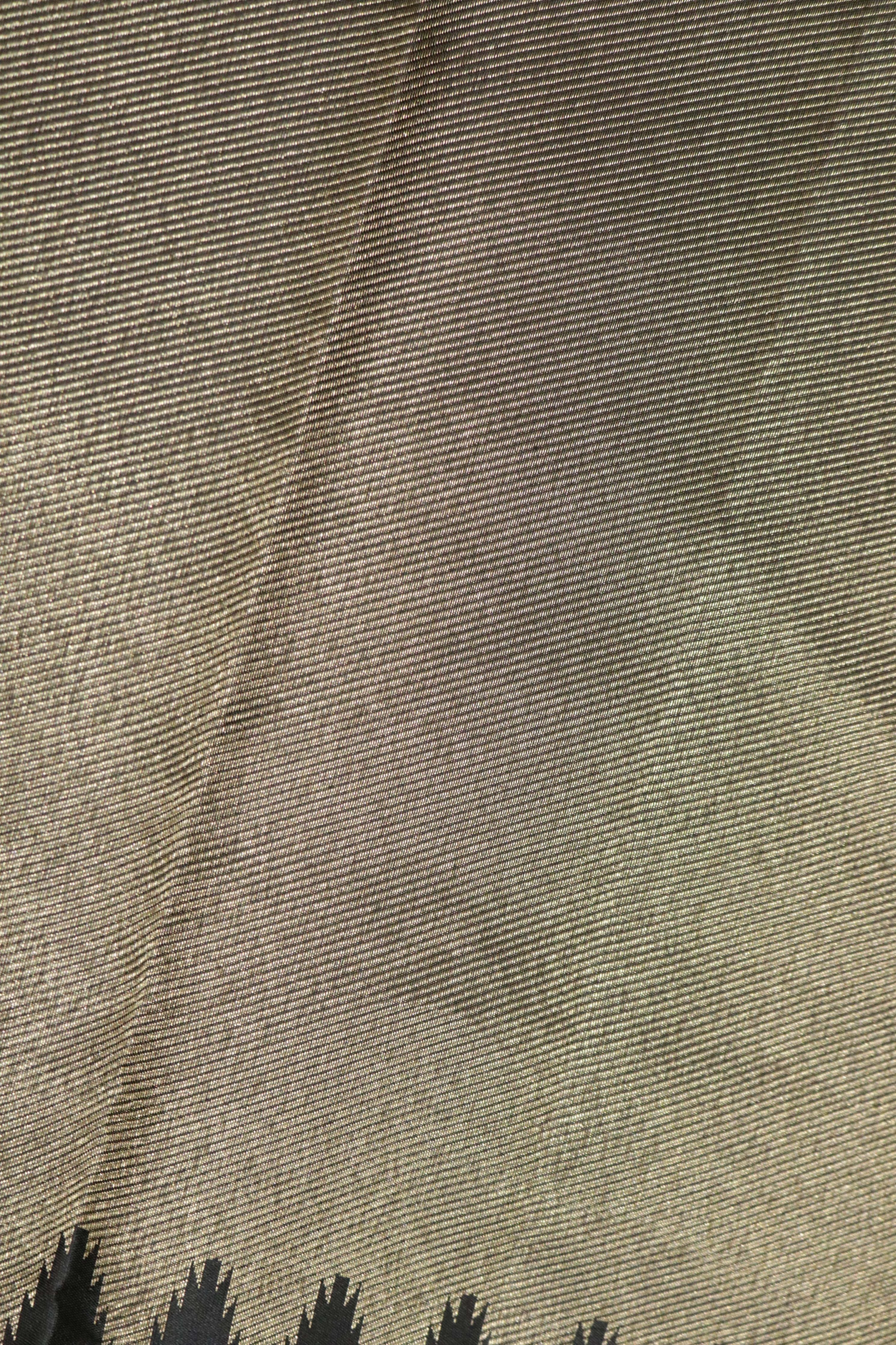 Gold and Black Tissue Kanchipuram Silk Saree with Temple Border - Mokshaa