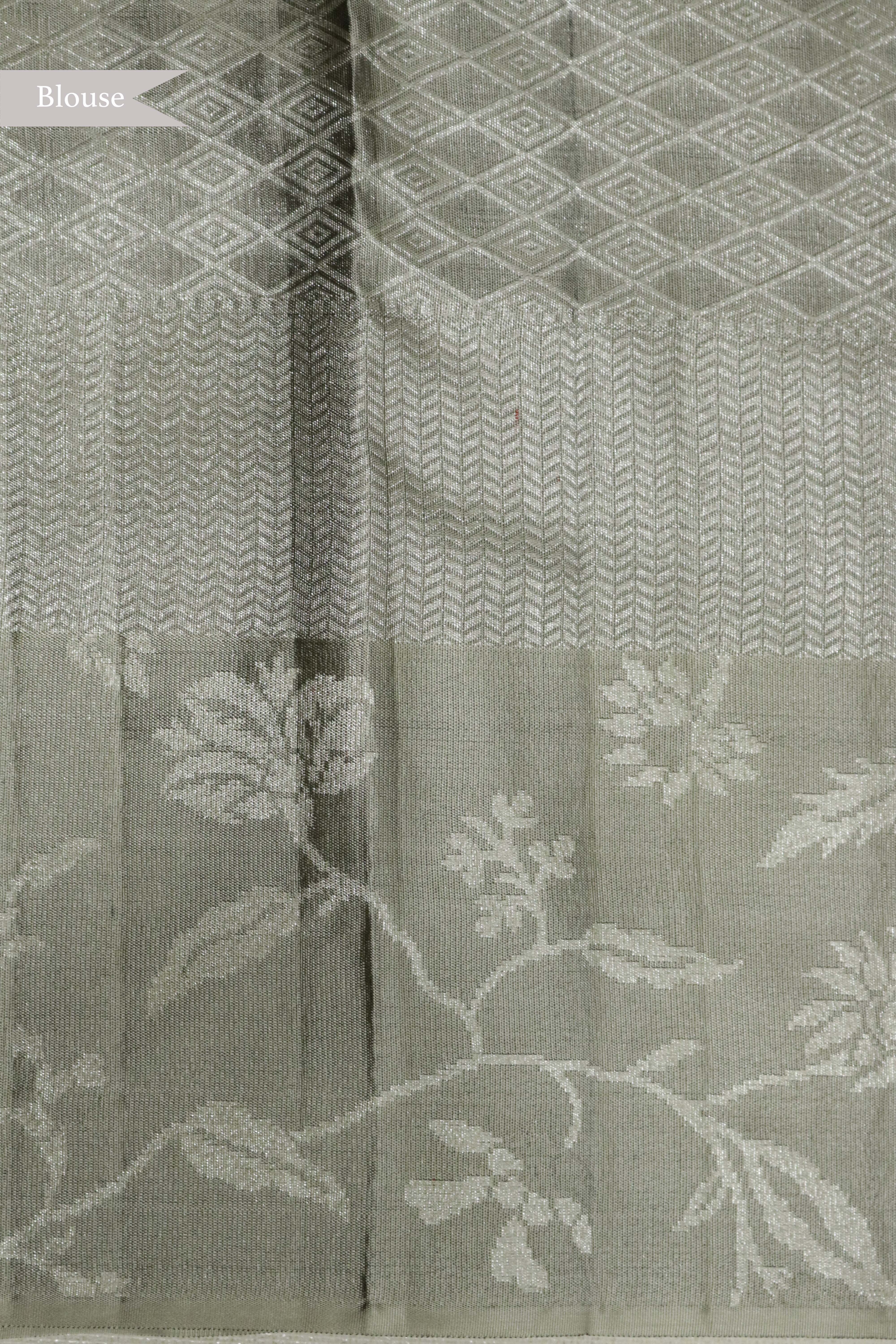 Aqua Green Kanchipuram Silk Saree