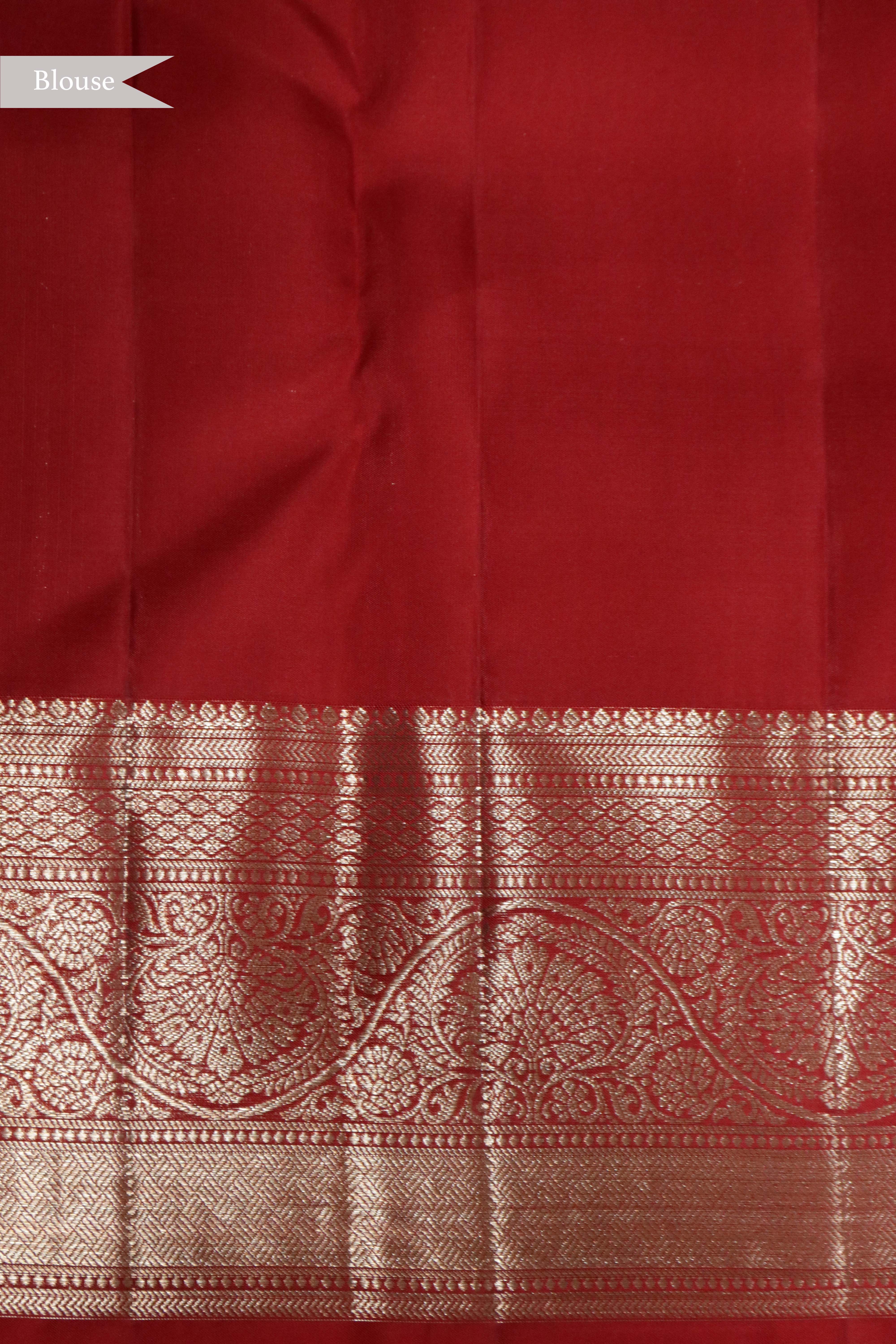 Red Jaal Woven Kanchipuram Silk Saree