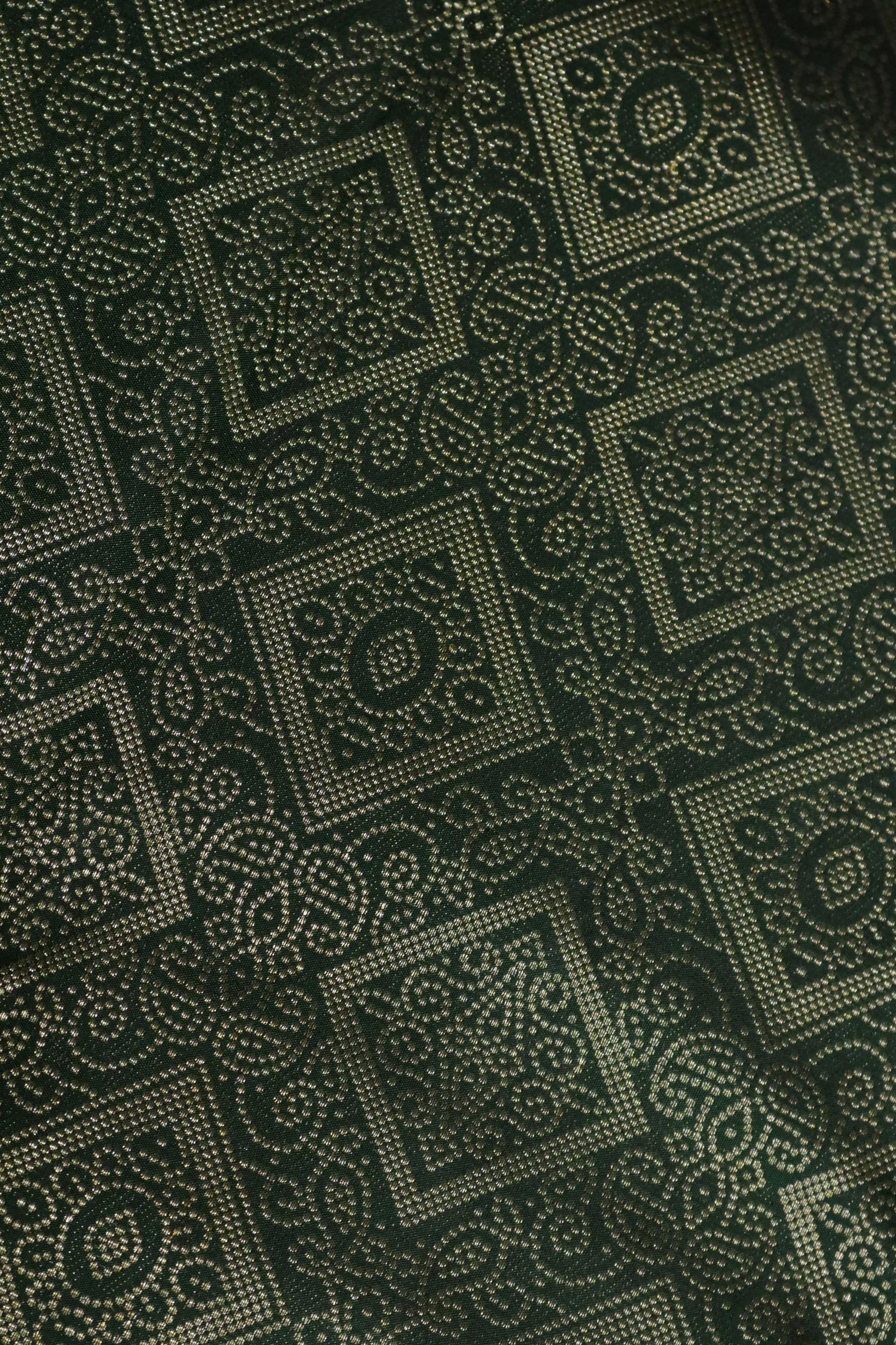 Bottle Green Kanchipuram Silk Saree