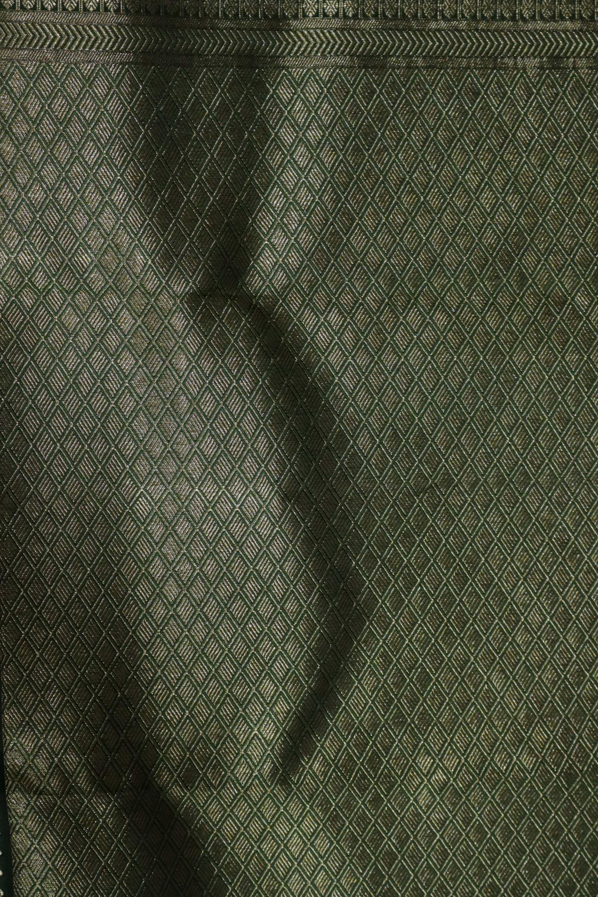 Bottle Green Kanchipuram Silk Saree