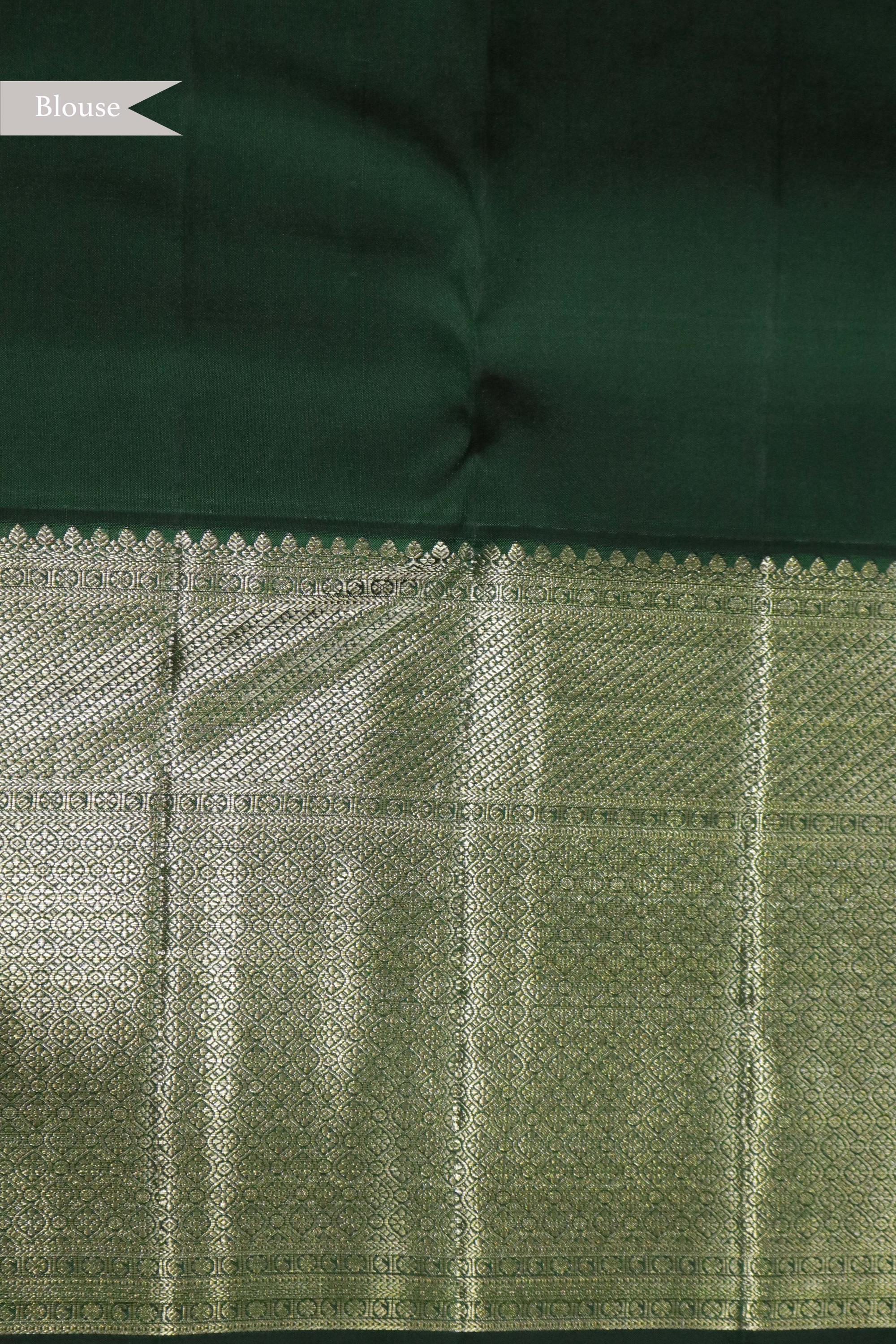 Bottle Green Kanchipuram Silk Saree