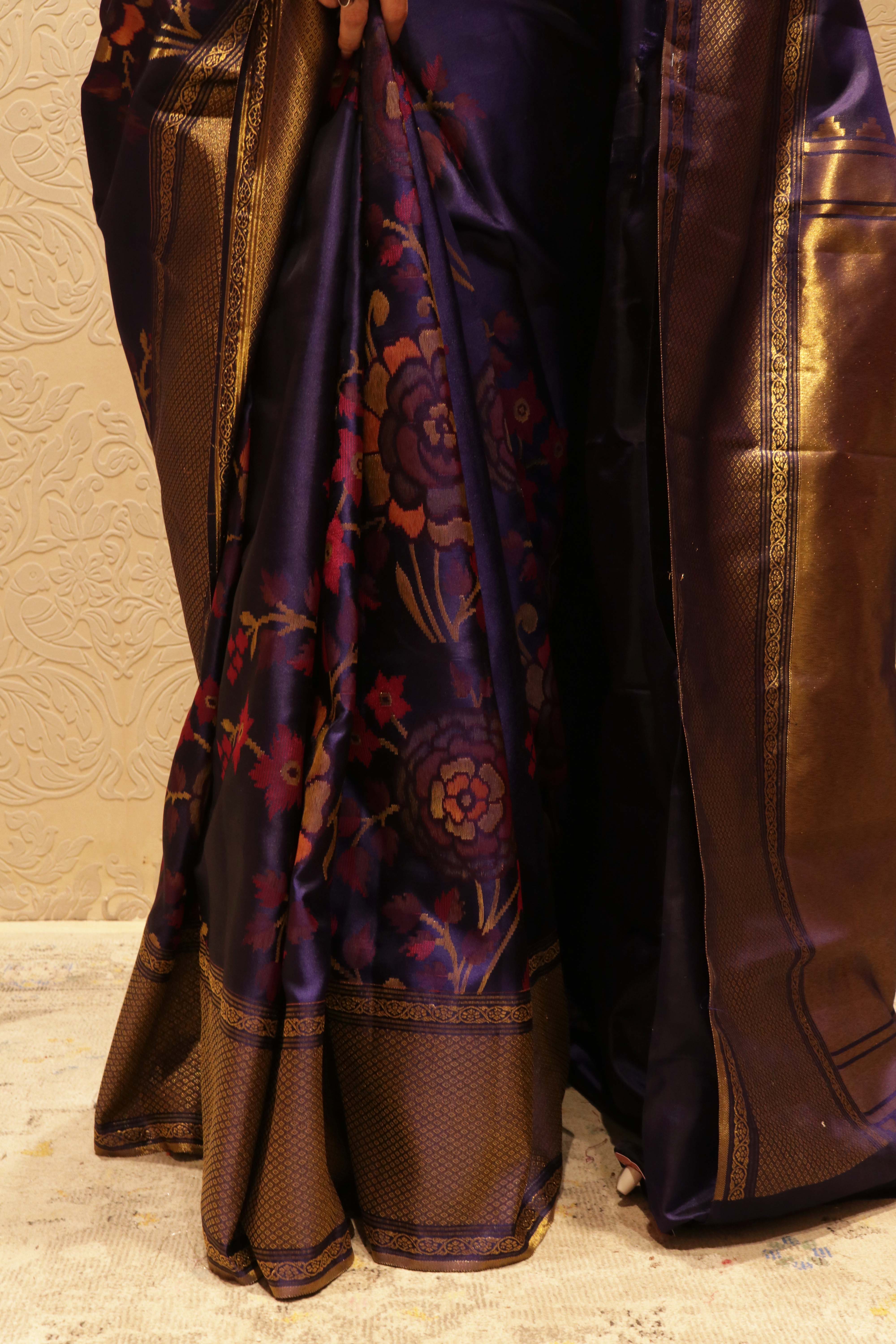 Royal Blue Kanchipuram Silk Saree - Mokshaa