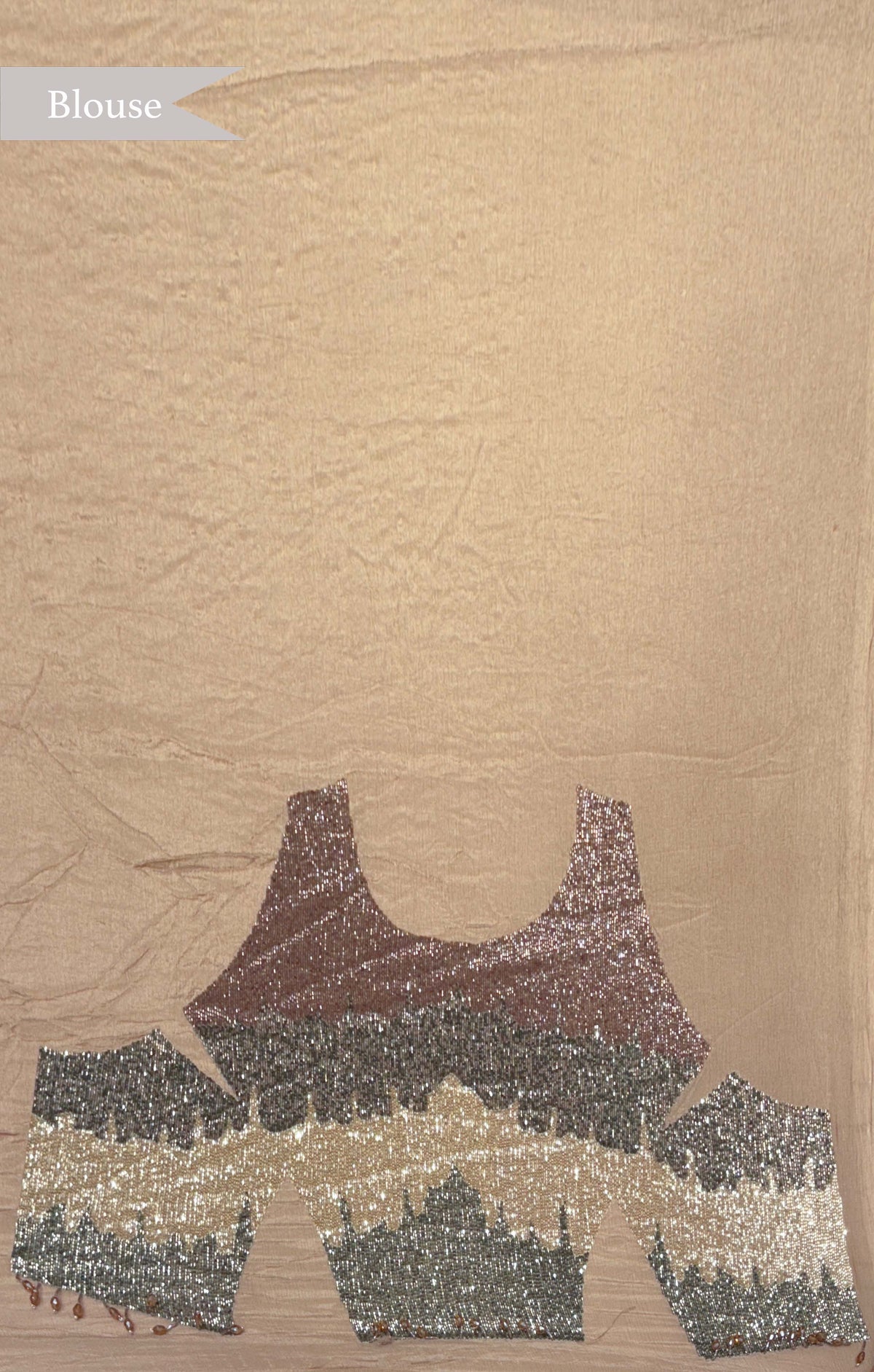 Brown Crush Crepe Saree with Sequin Work