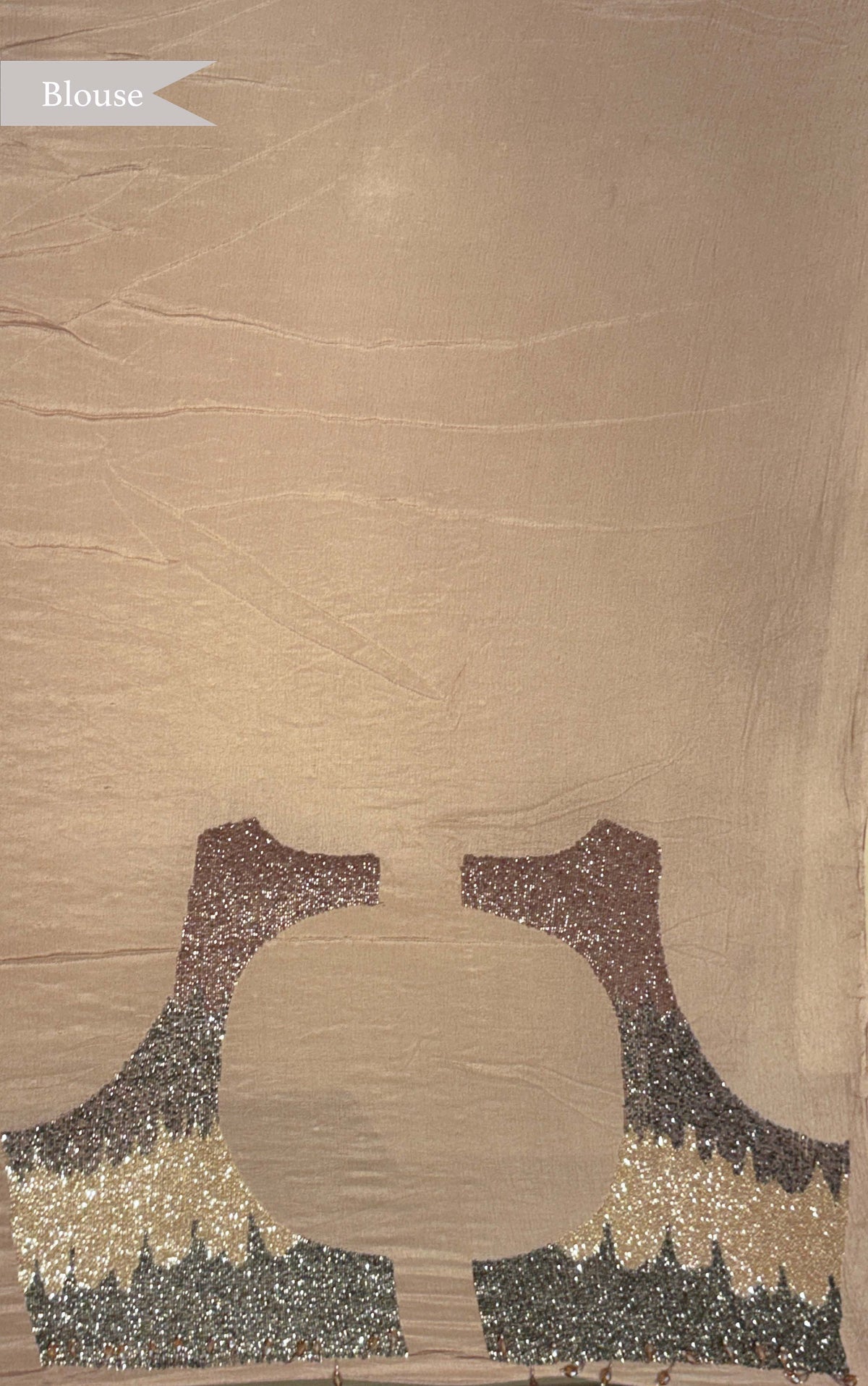 Brown Crush Crepe Saree with Sequin Work
