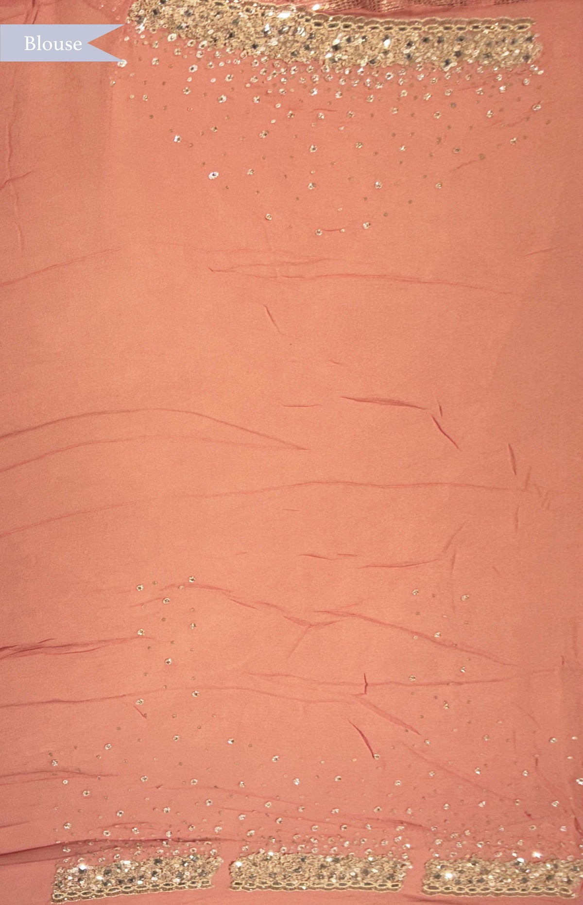 Peach Georgette Saree with Sequin & Mirror Work