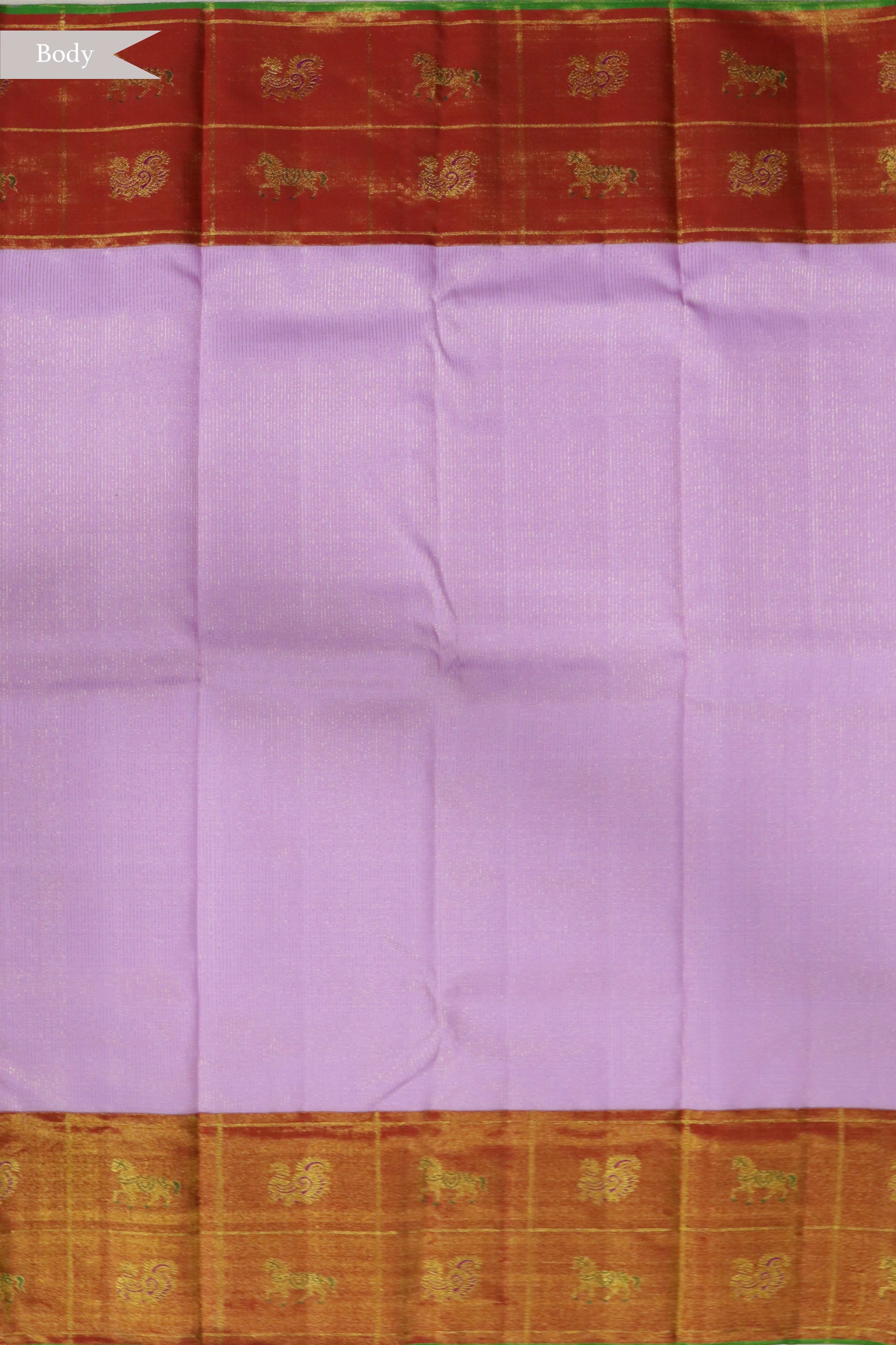 Lotus Pink Kanchivaram Silk Saree with Contrast Tissue Red Border