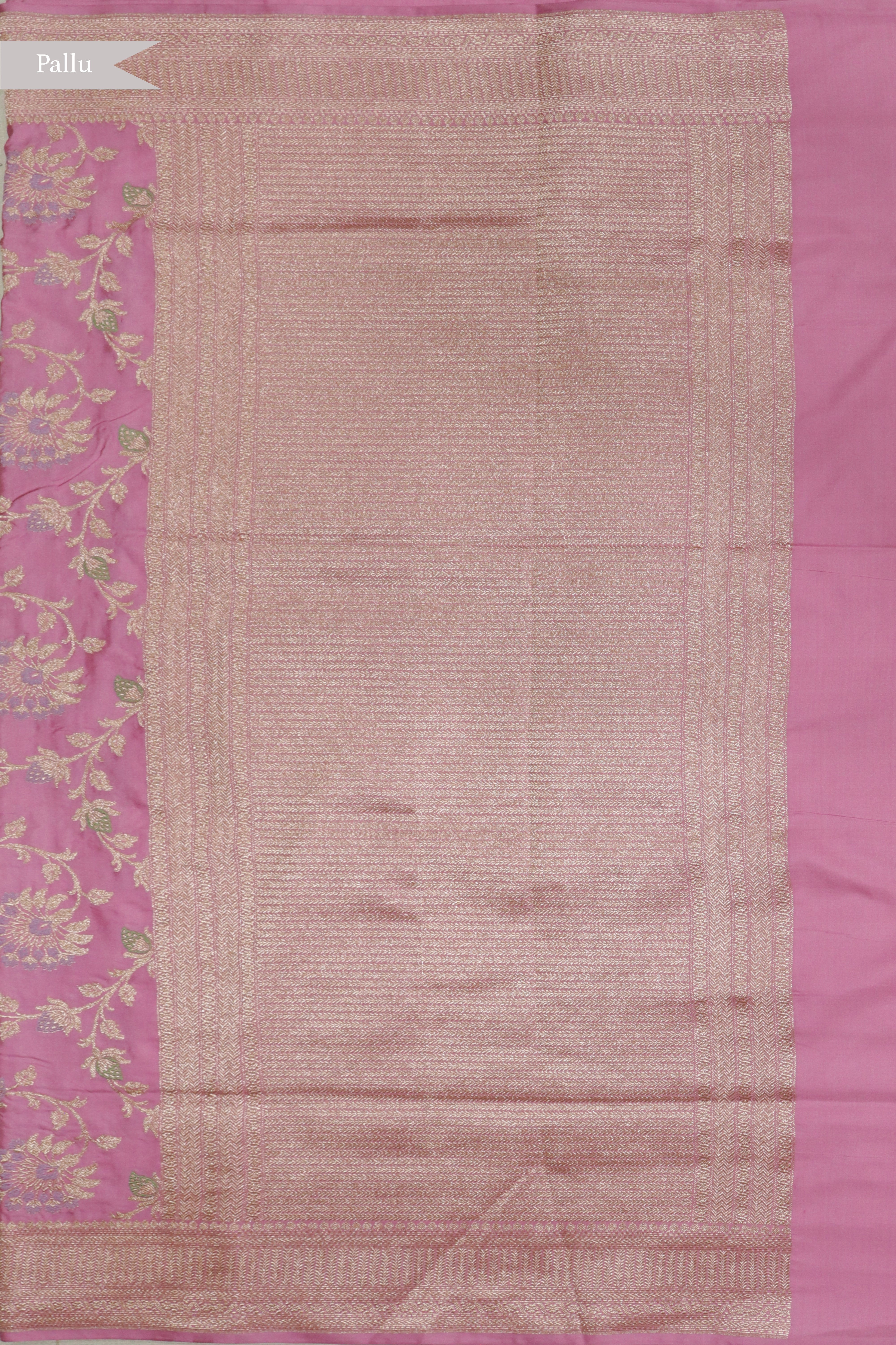 Light Pink Banarasi Silk Saree with Meenakari Jaal