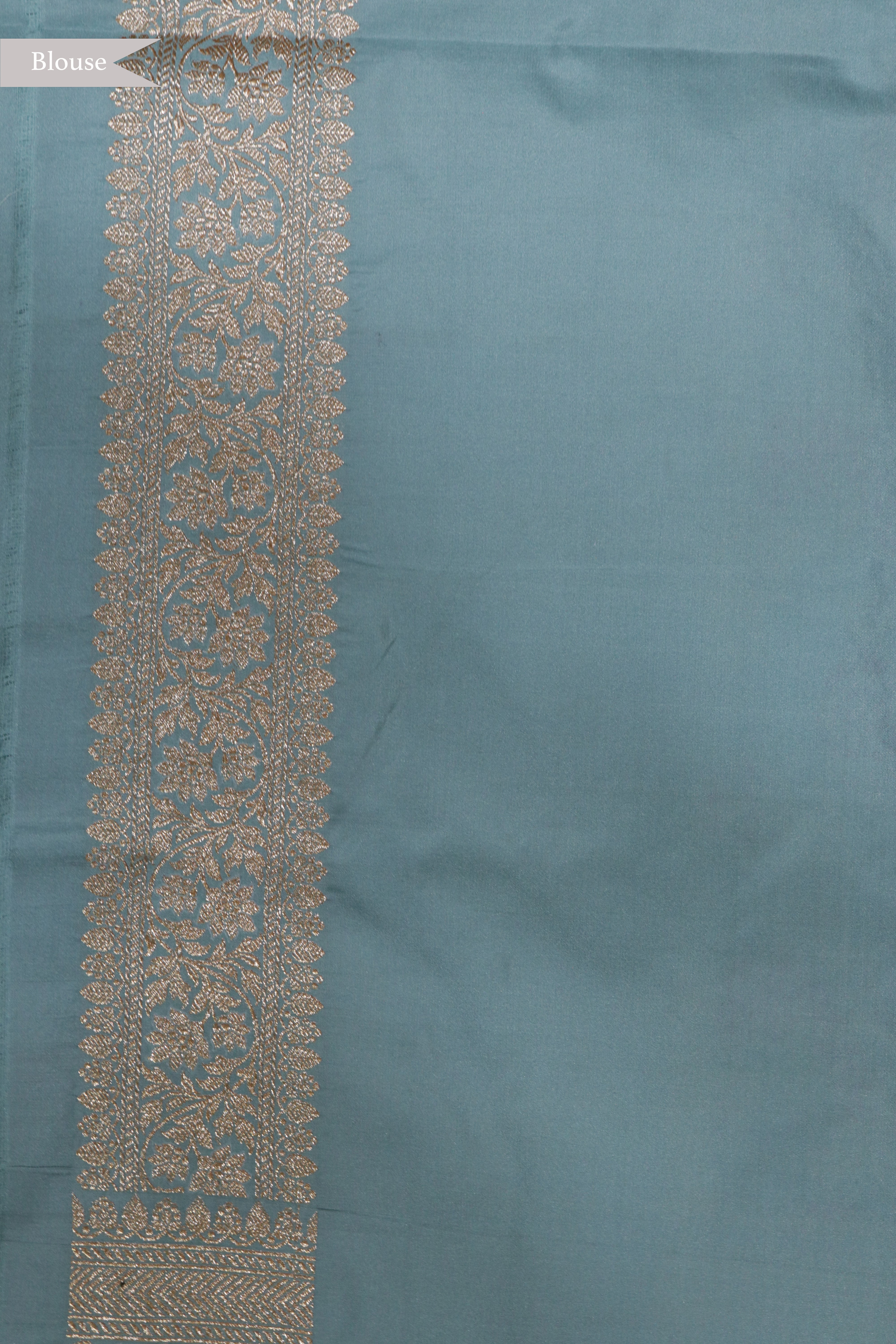 Ice Blue Banarasi Silk Saree with Meenakari Zari Jaal and Rich Zari Border