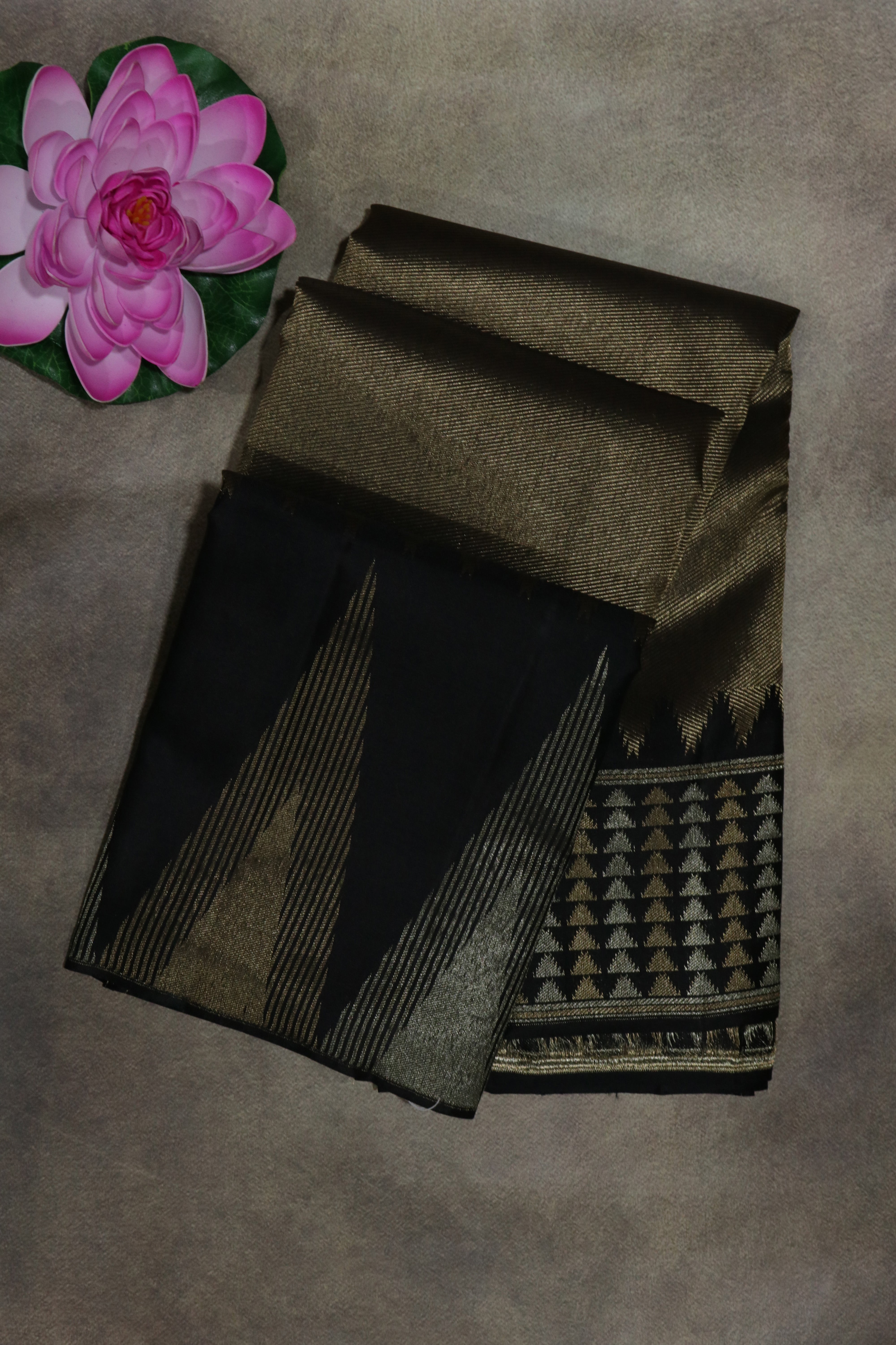 Black Kanchivaram Silk Saree