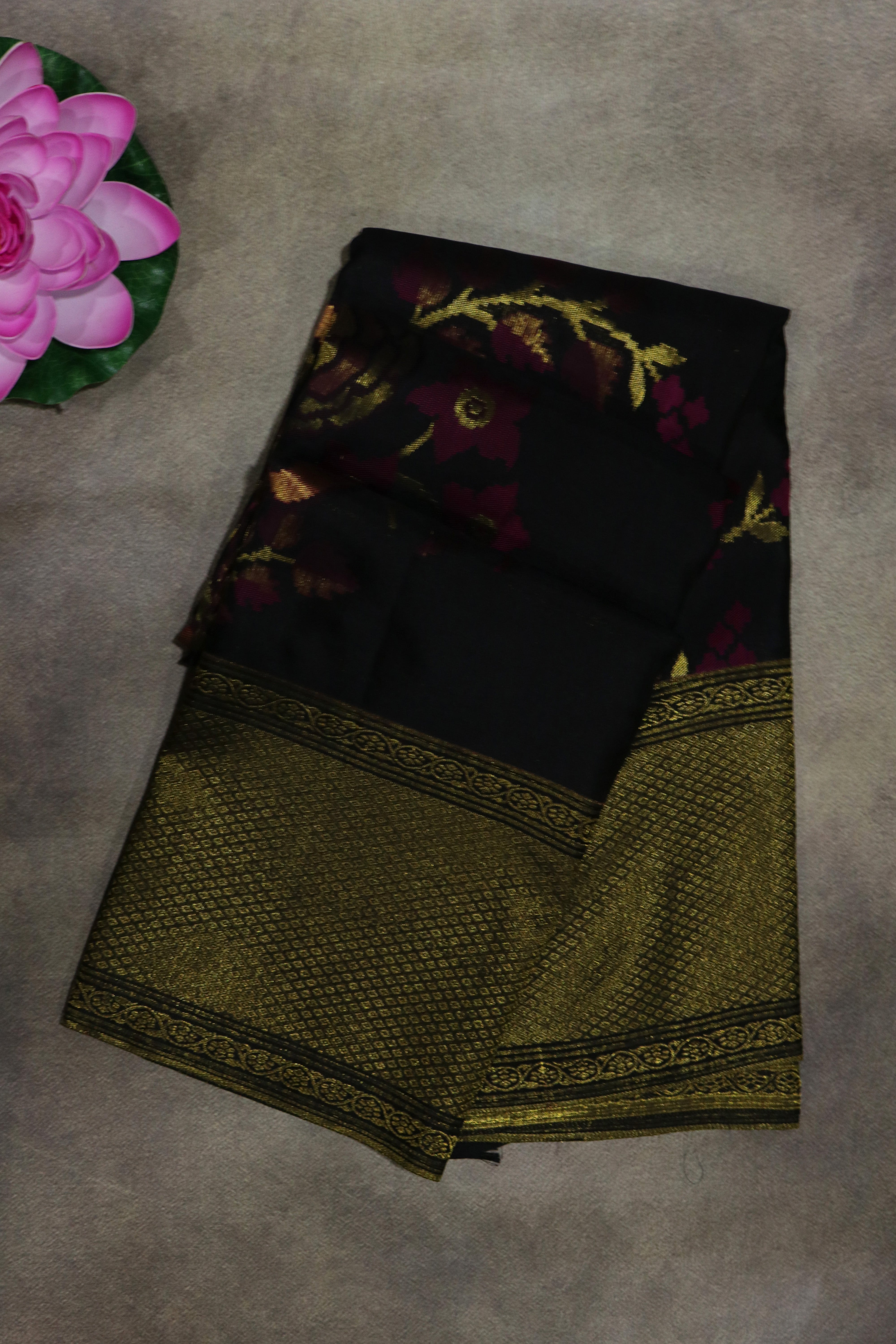 Black Kanchivaram Silk Saree