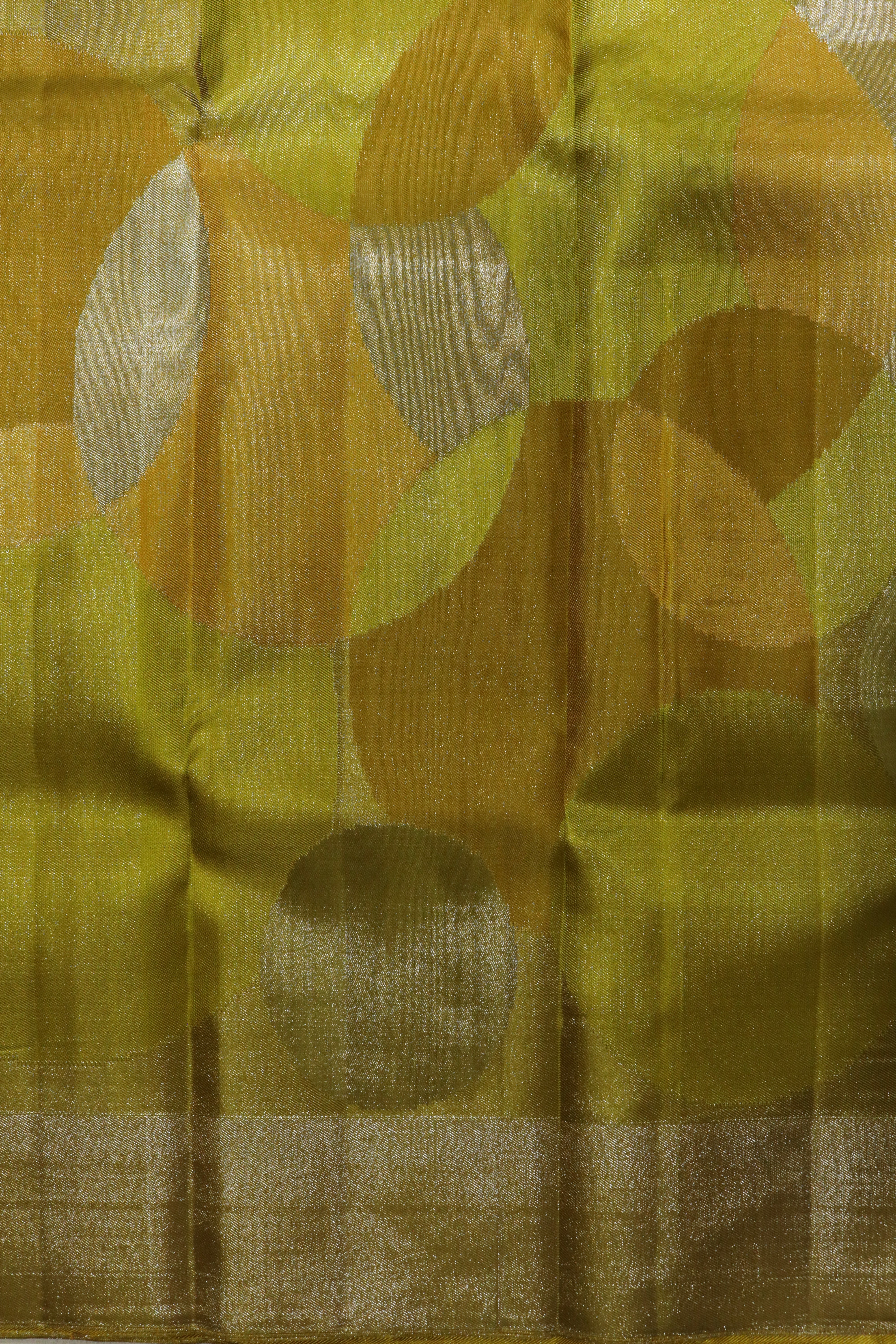 Mustard Geometric Kanchivaram Silk Saree