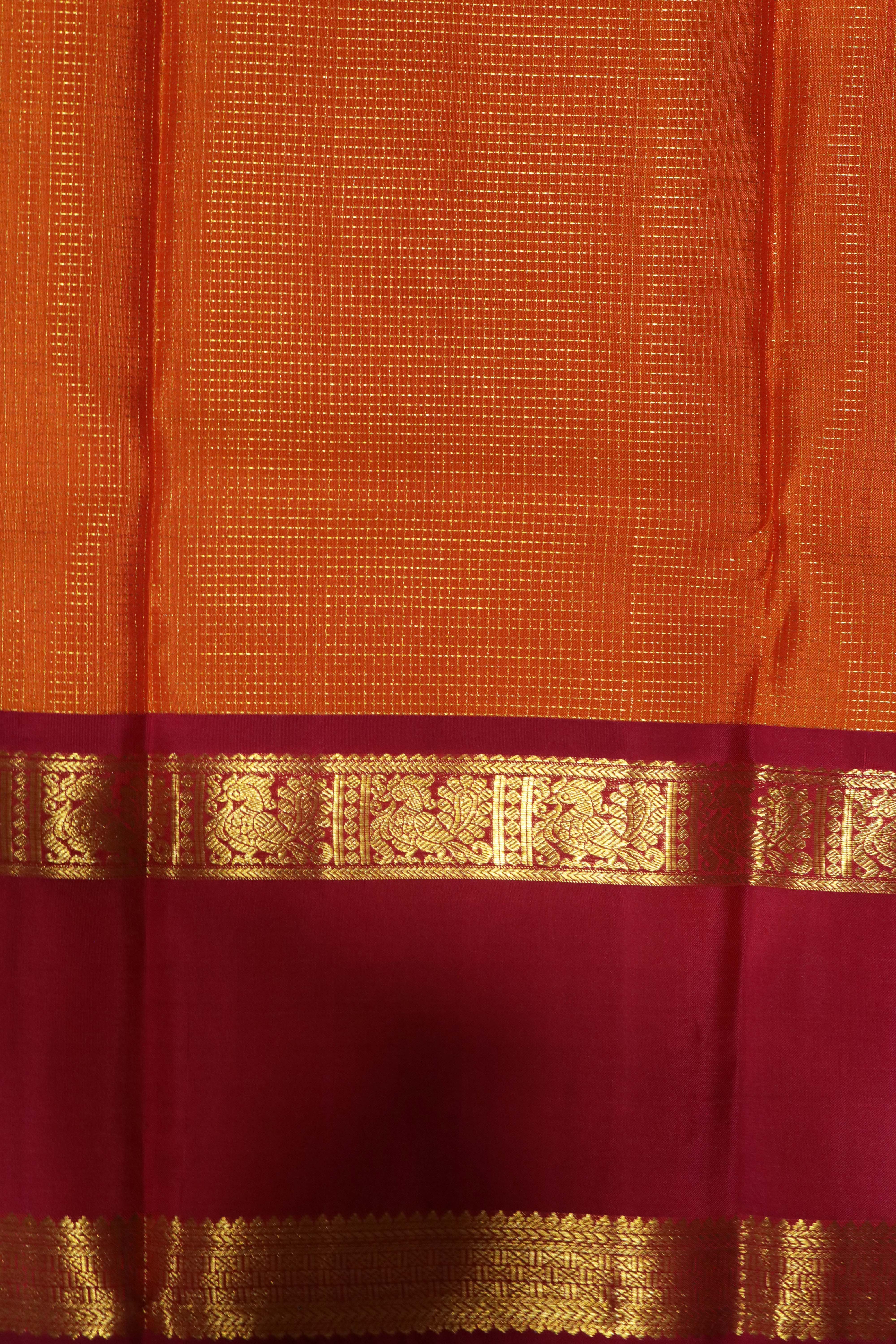 Orange Kanchivaram Silk Saree
