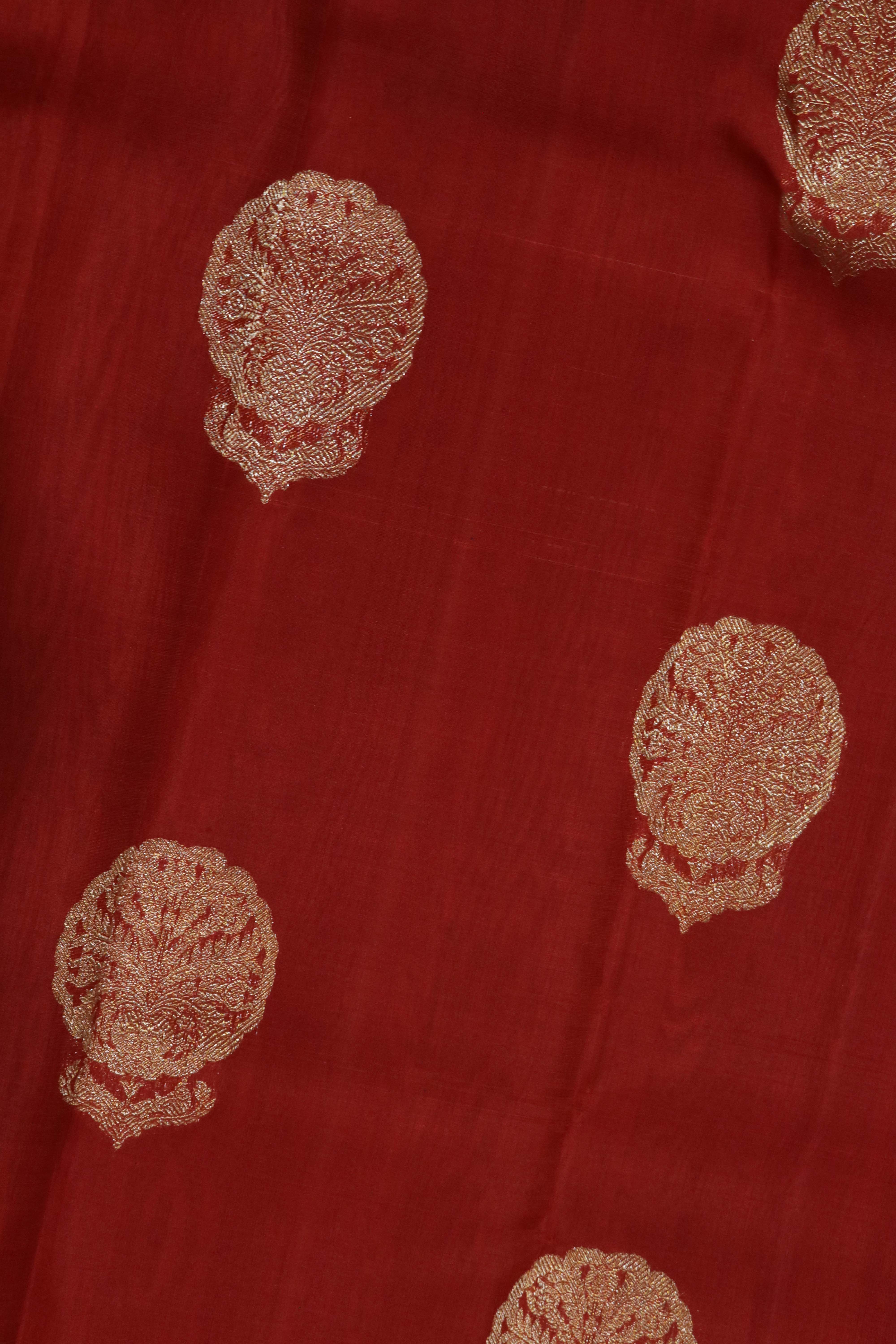 Rust Kanchivaram Silk Saree