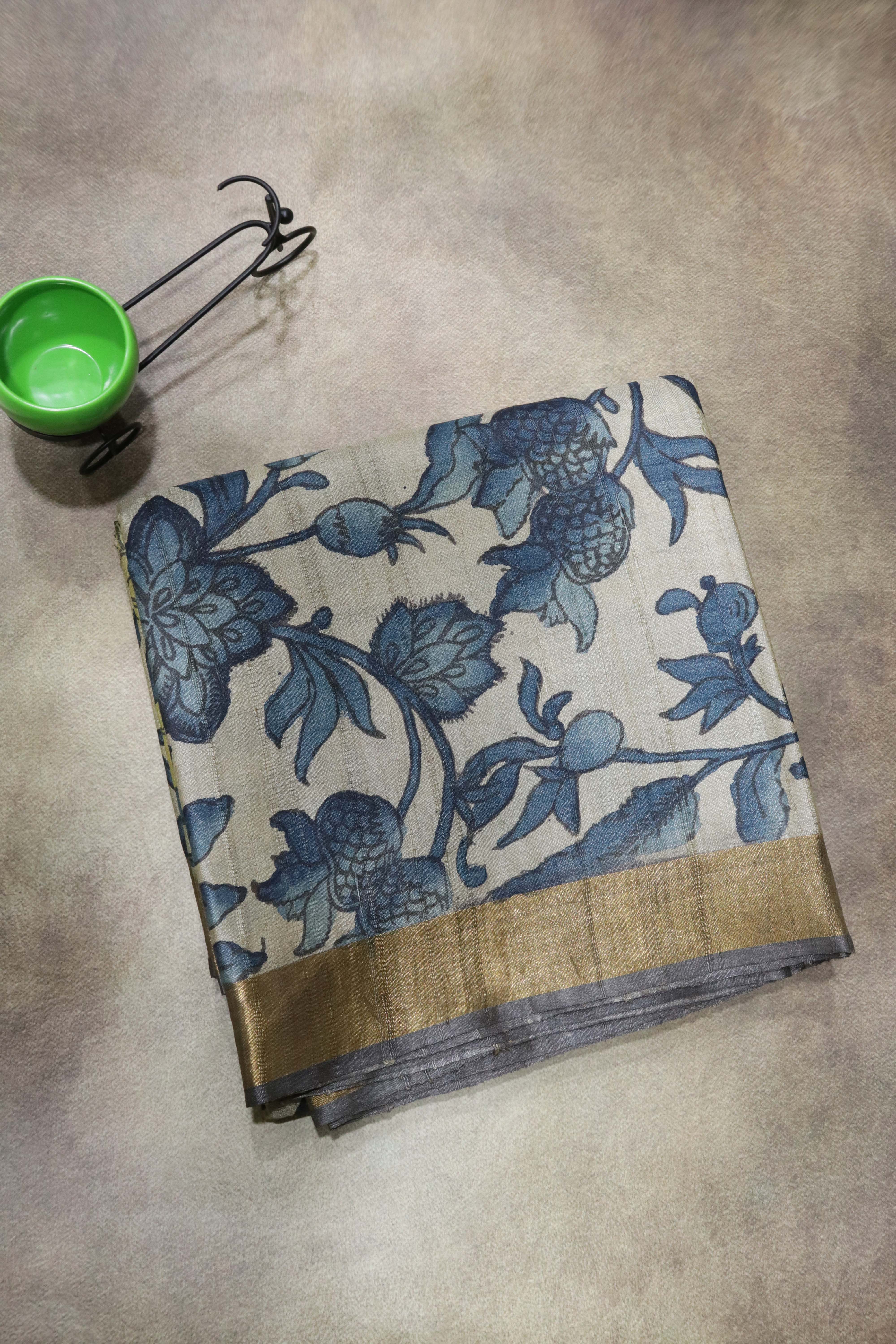 Off White Tussar silk Saree