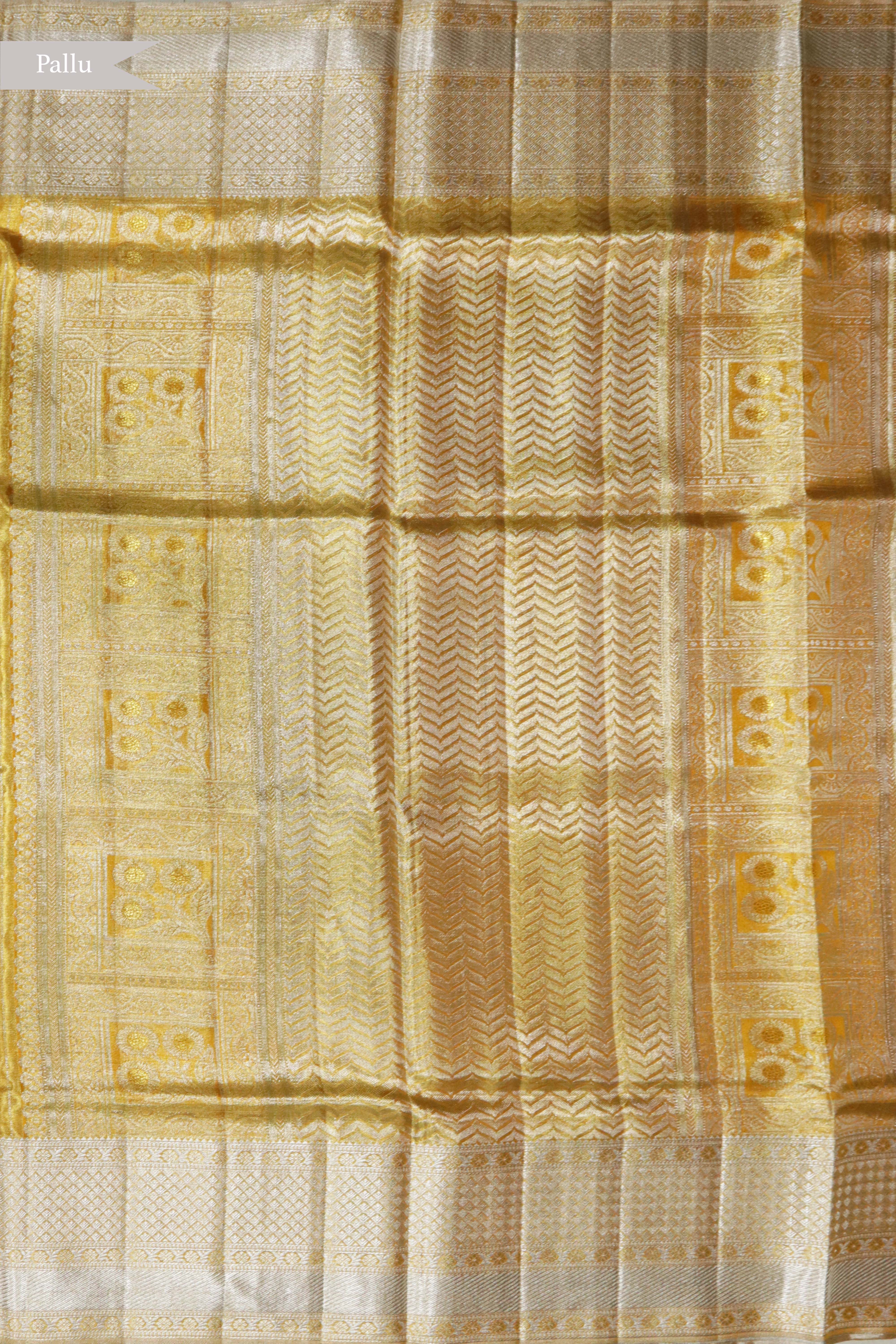 Mustard Kanchivaram Tissue Silk Saree