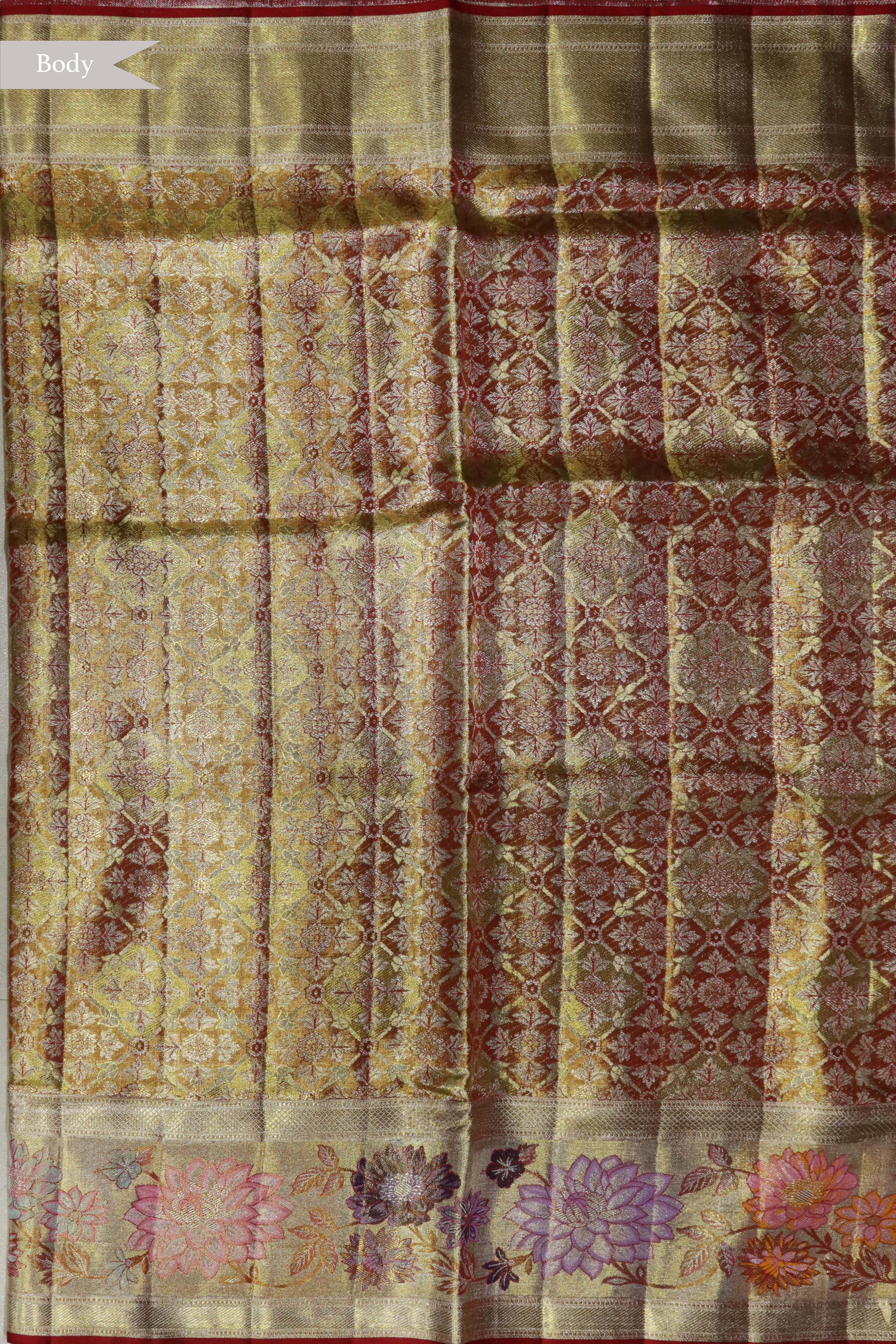 Red Kanchivaram Tissue Silk Saree
