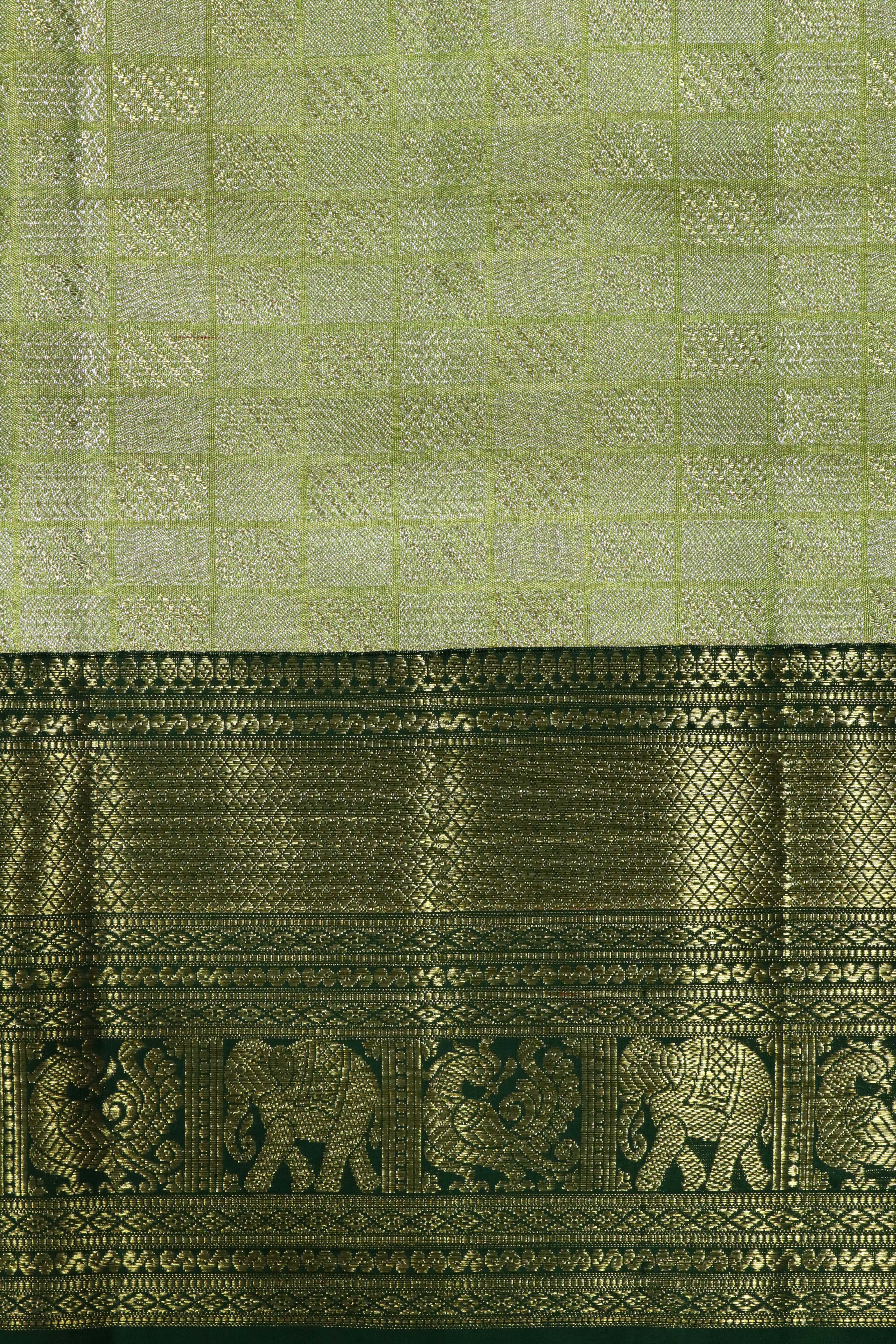 Light Green Kanchivaram Tissue Silk Saree