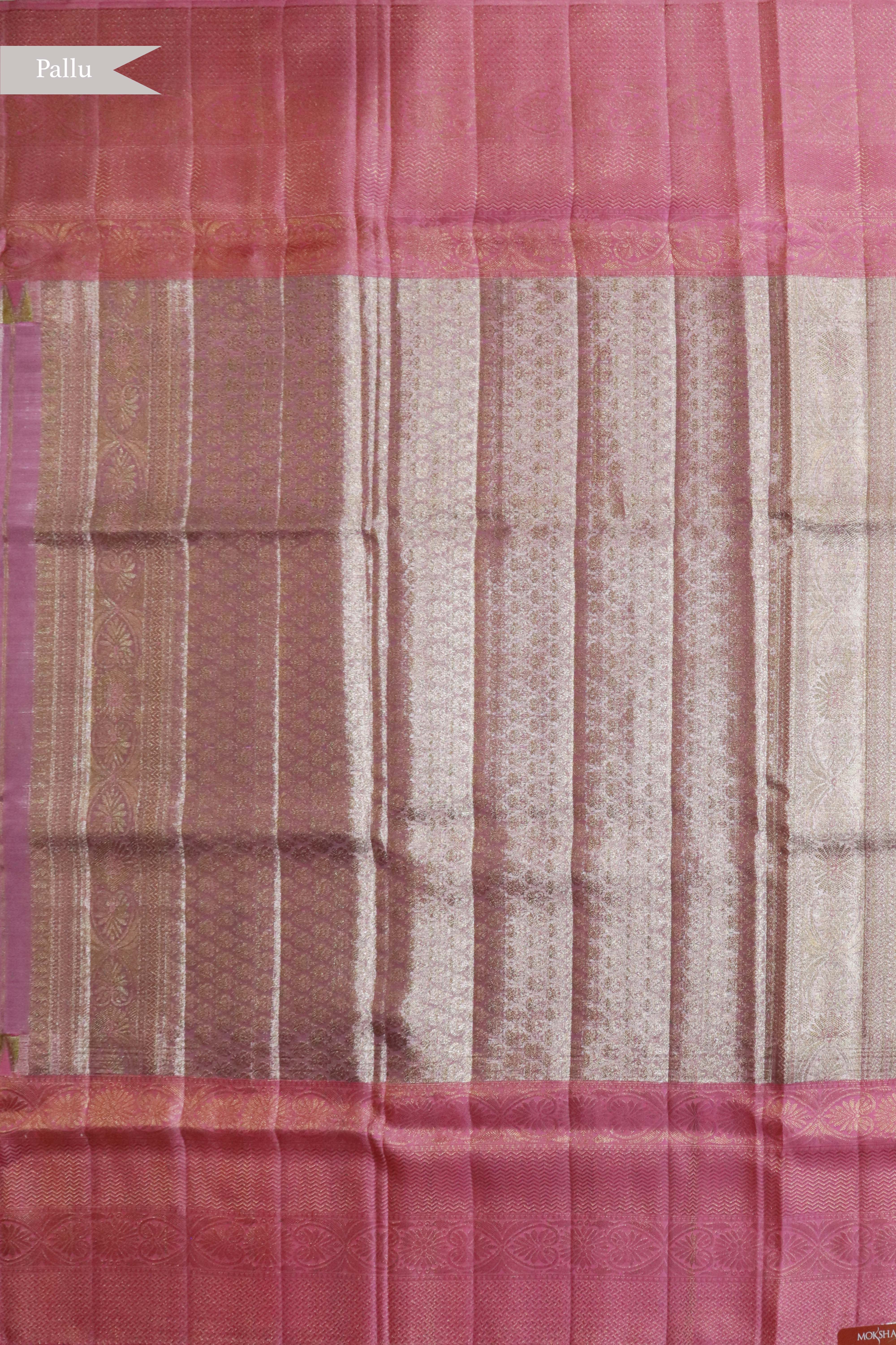 Silver Gold Kanchivaram Tissue Silk Saree