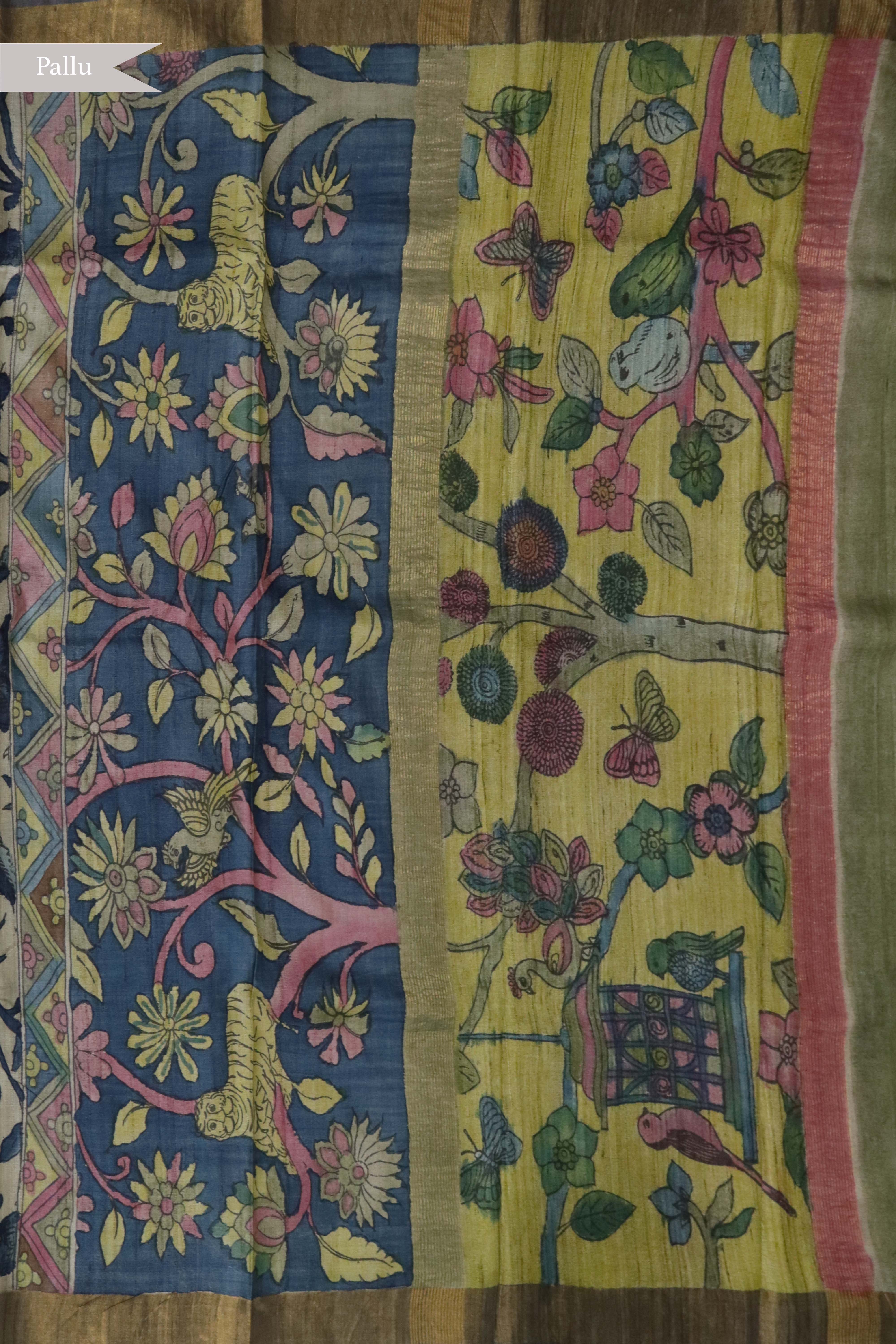 Off White Tussar silk Saree