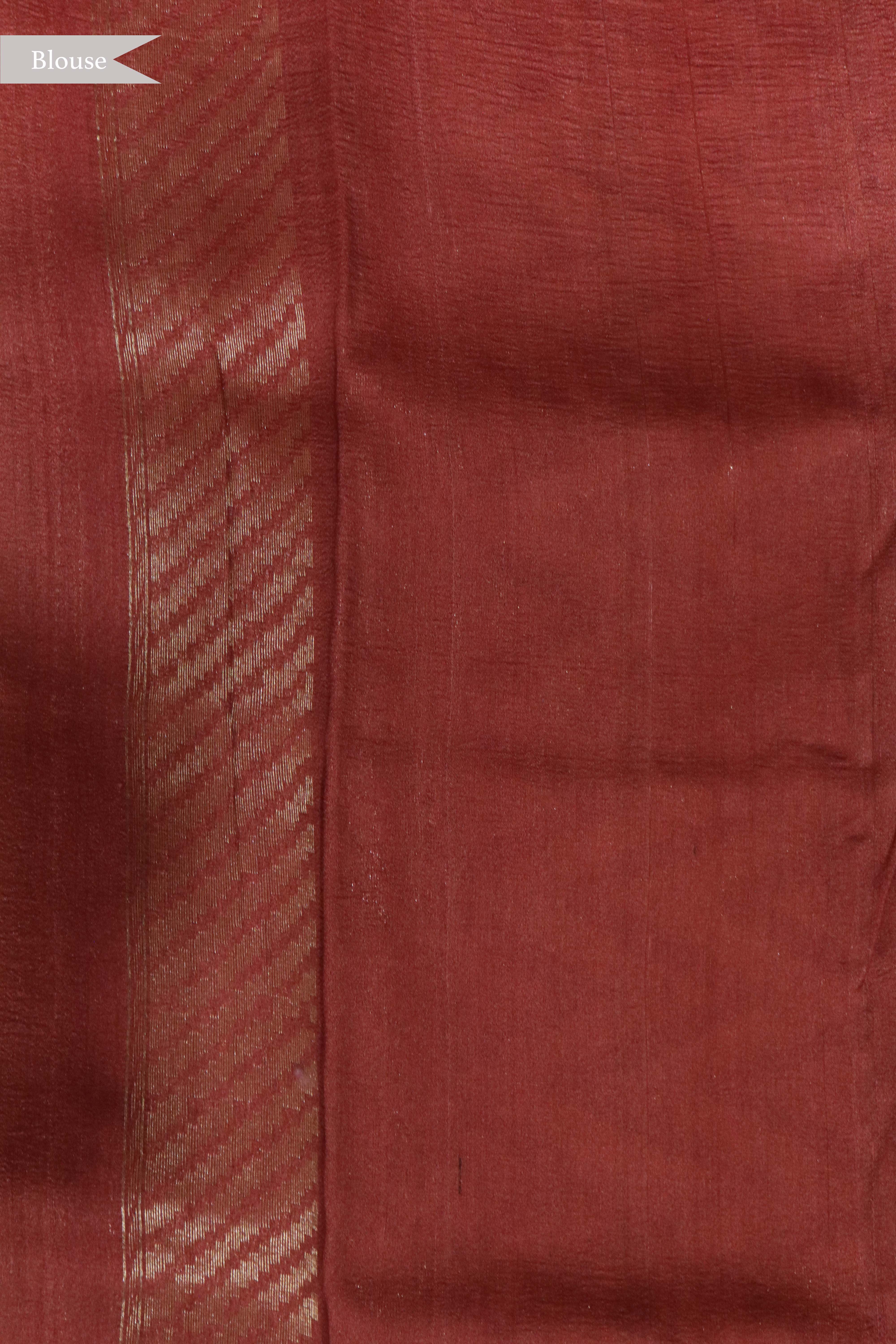 Rust Tussar Georgette Saree