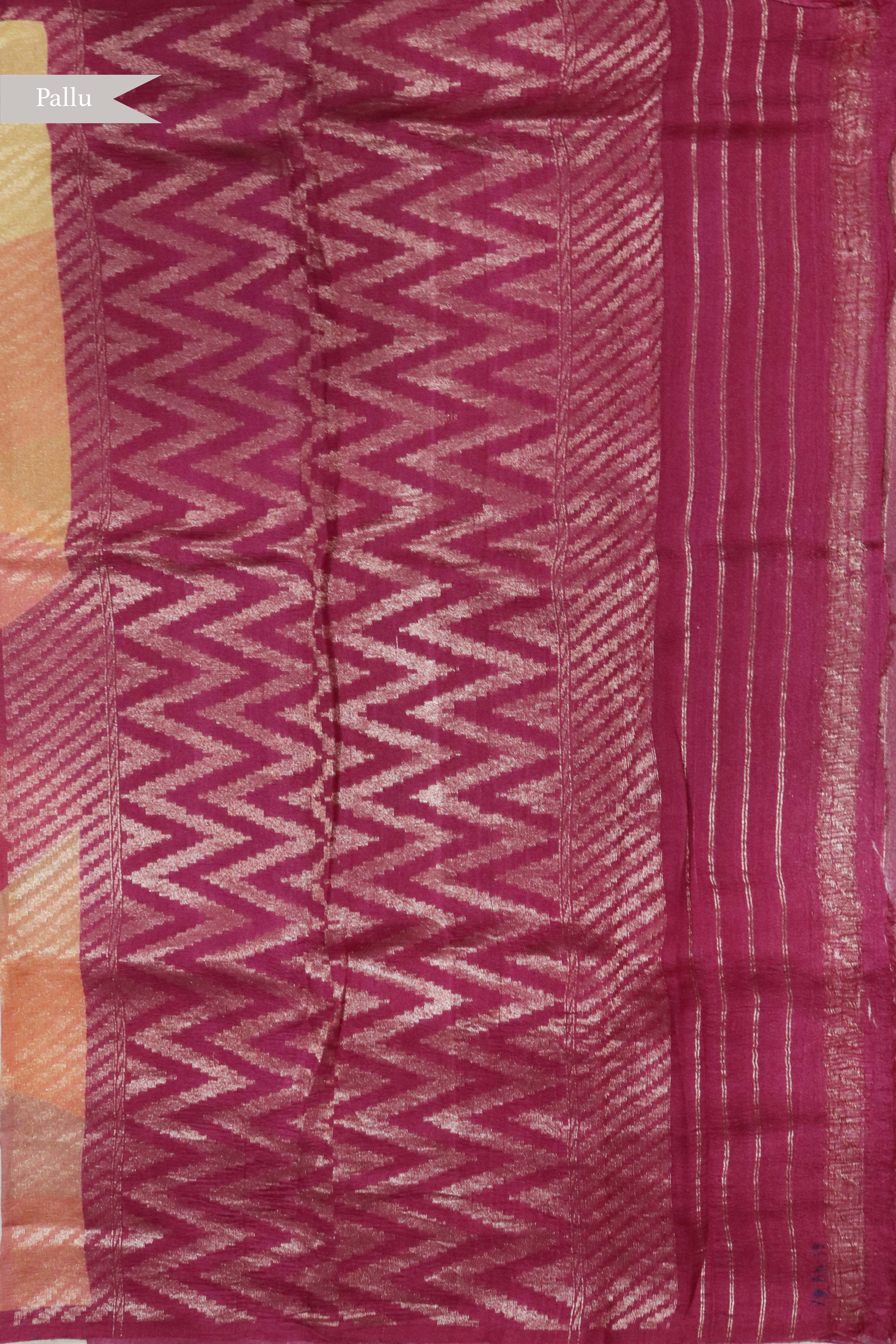 Onion Pink Tussar Georgette Saree