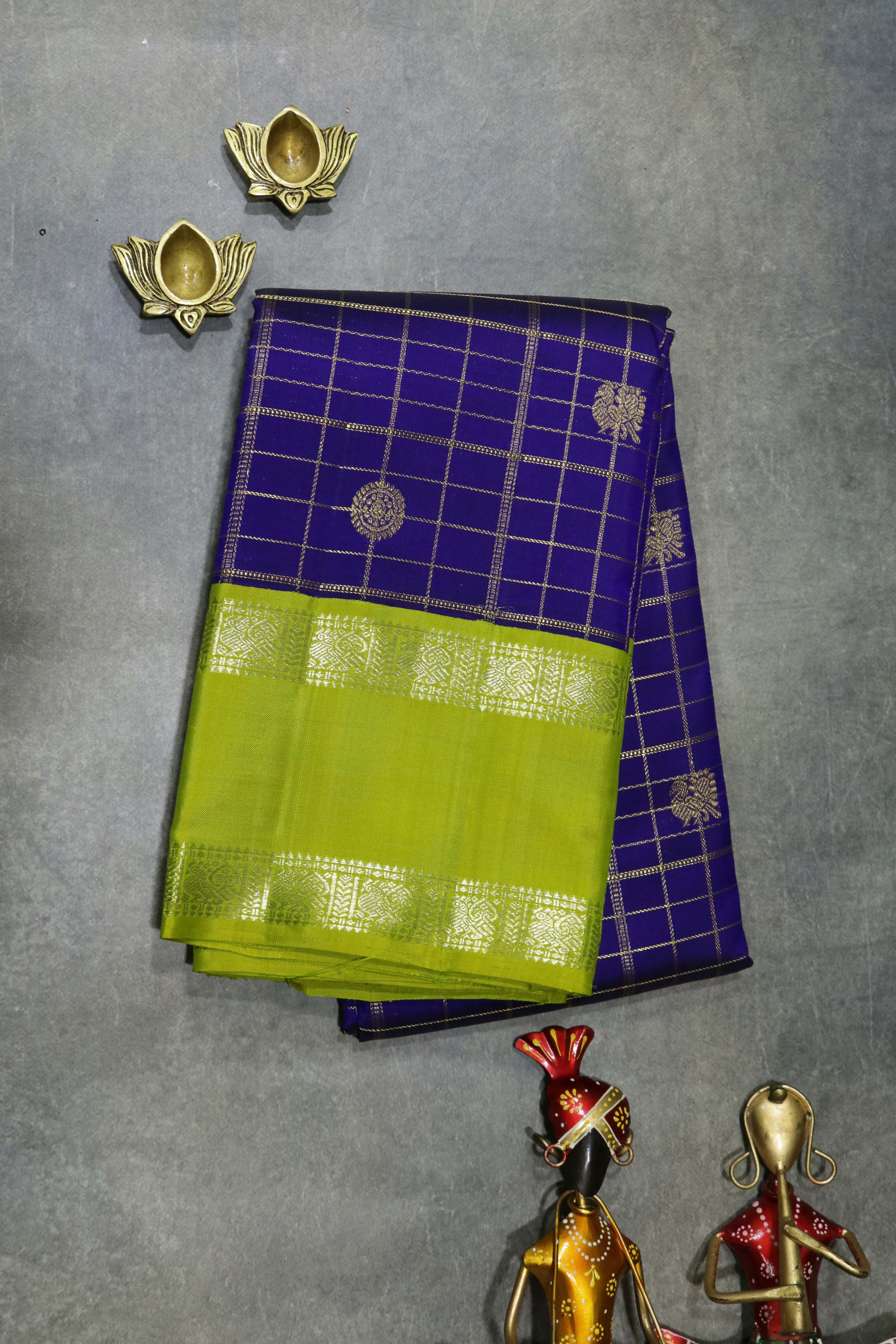 Ink Blue Kanchivaram Silk Saree