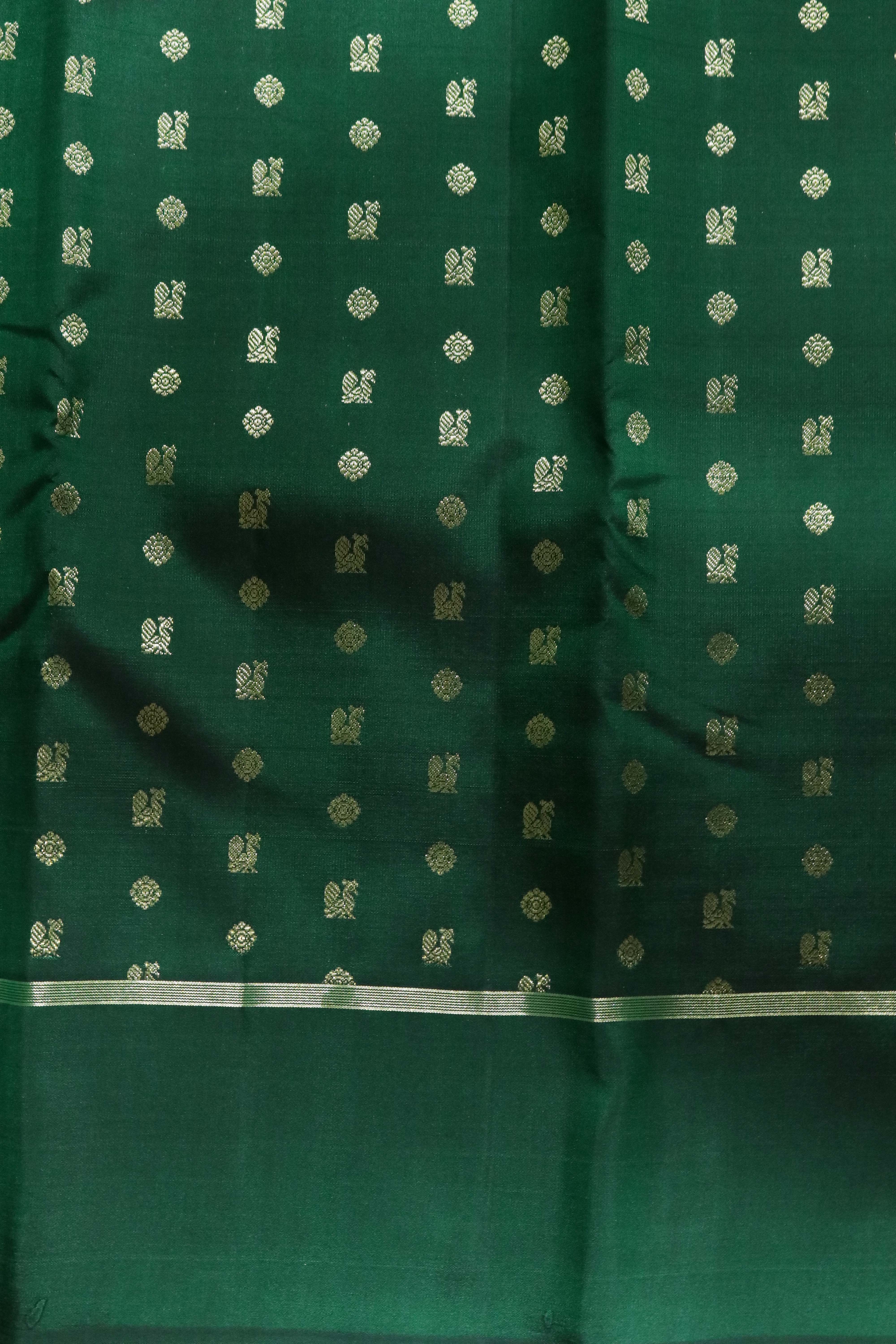 Bottle Green Kanchivaram Silk Saree