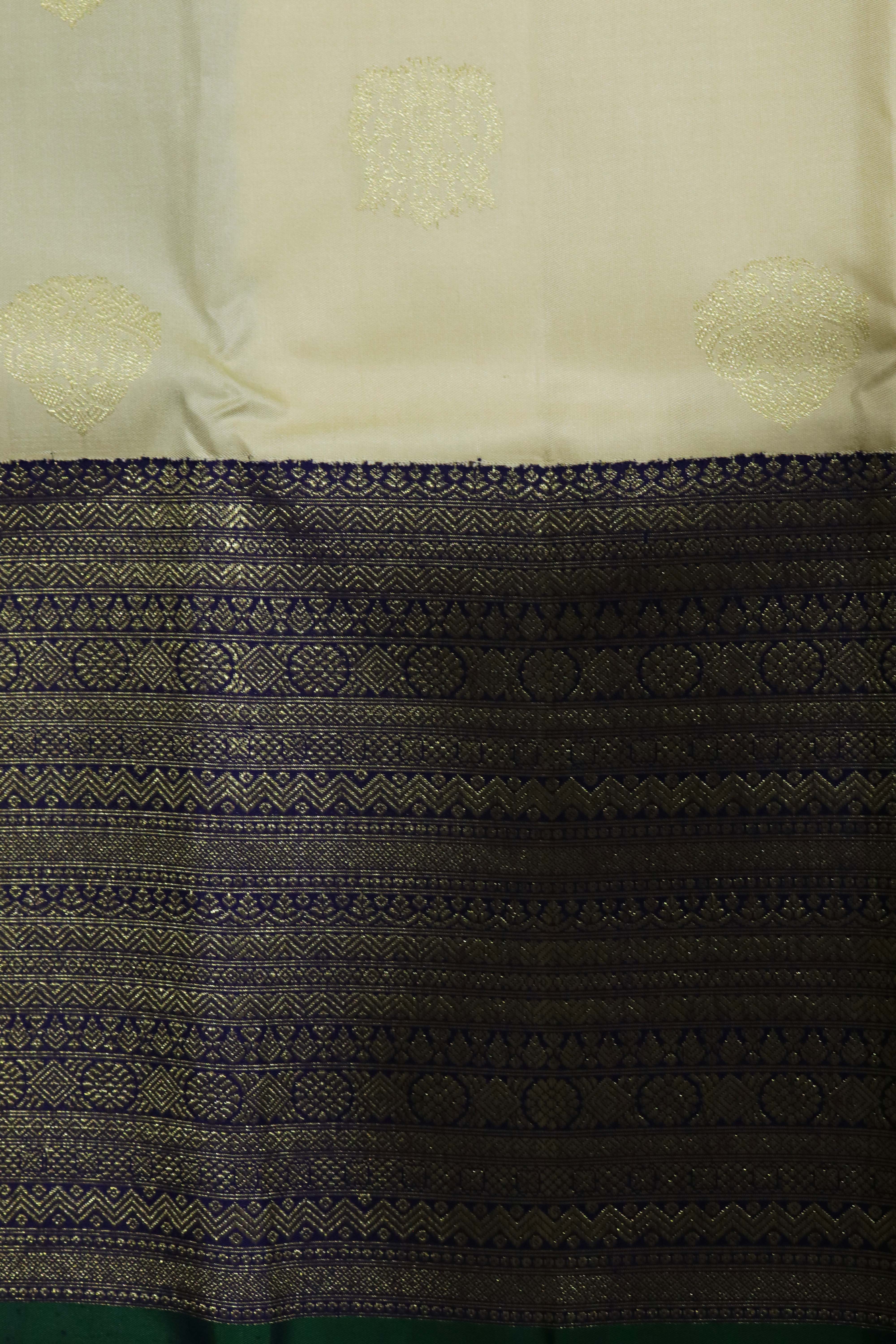 Off White Kanchivaram Silk Saree