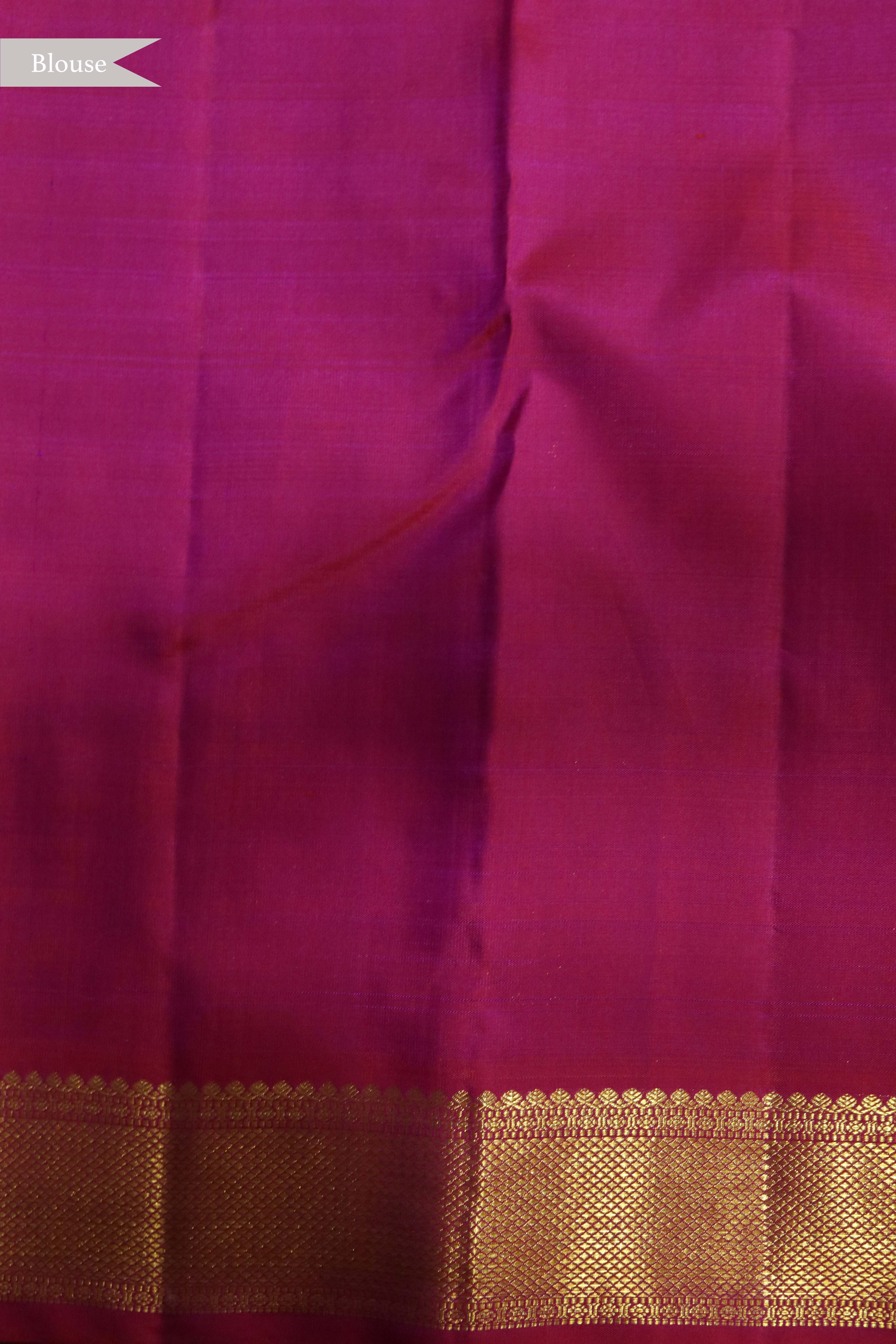 Coral Pink Kanchivaram Silk Saree