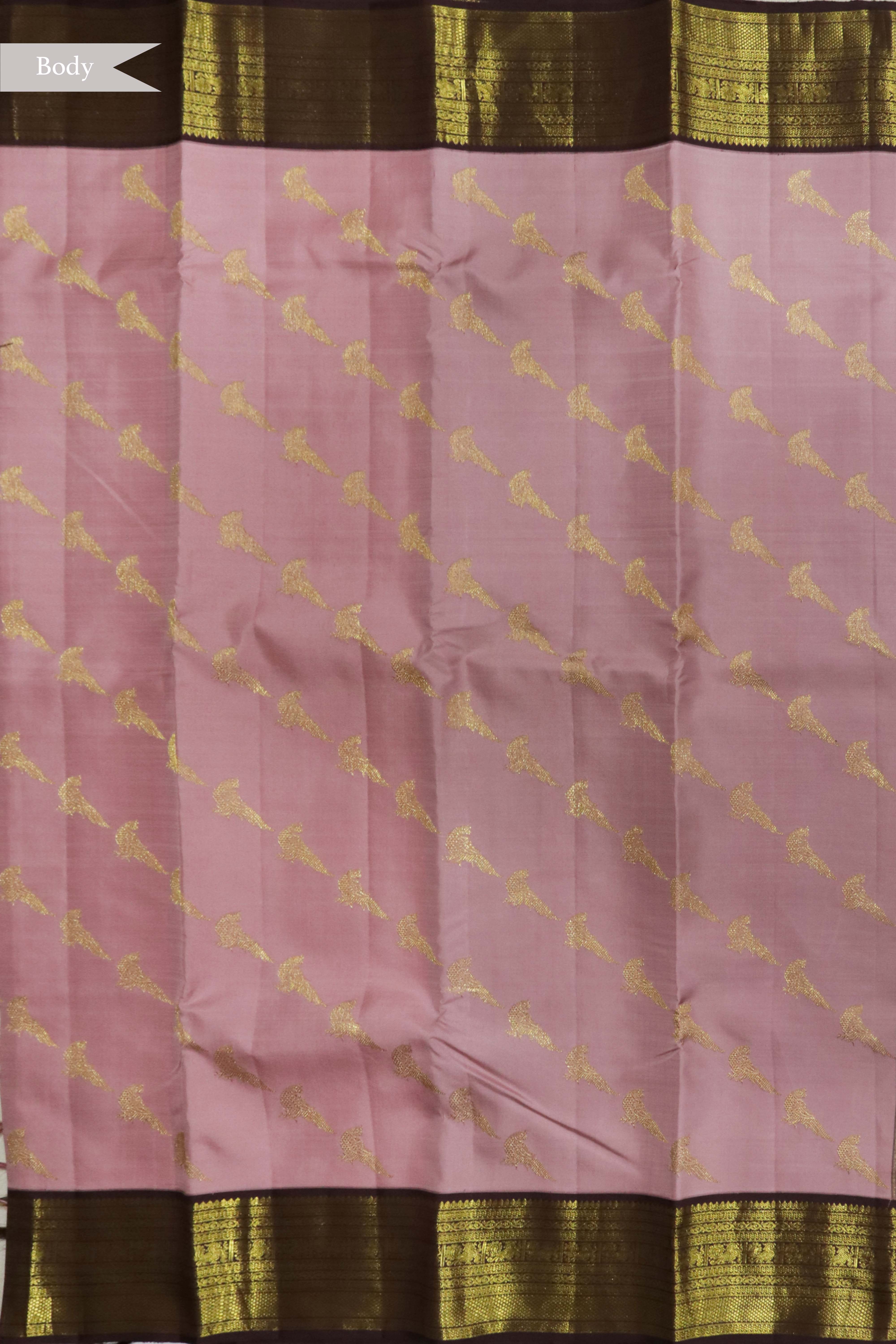 Pastel Pink Kanchivaram Silk Saree