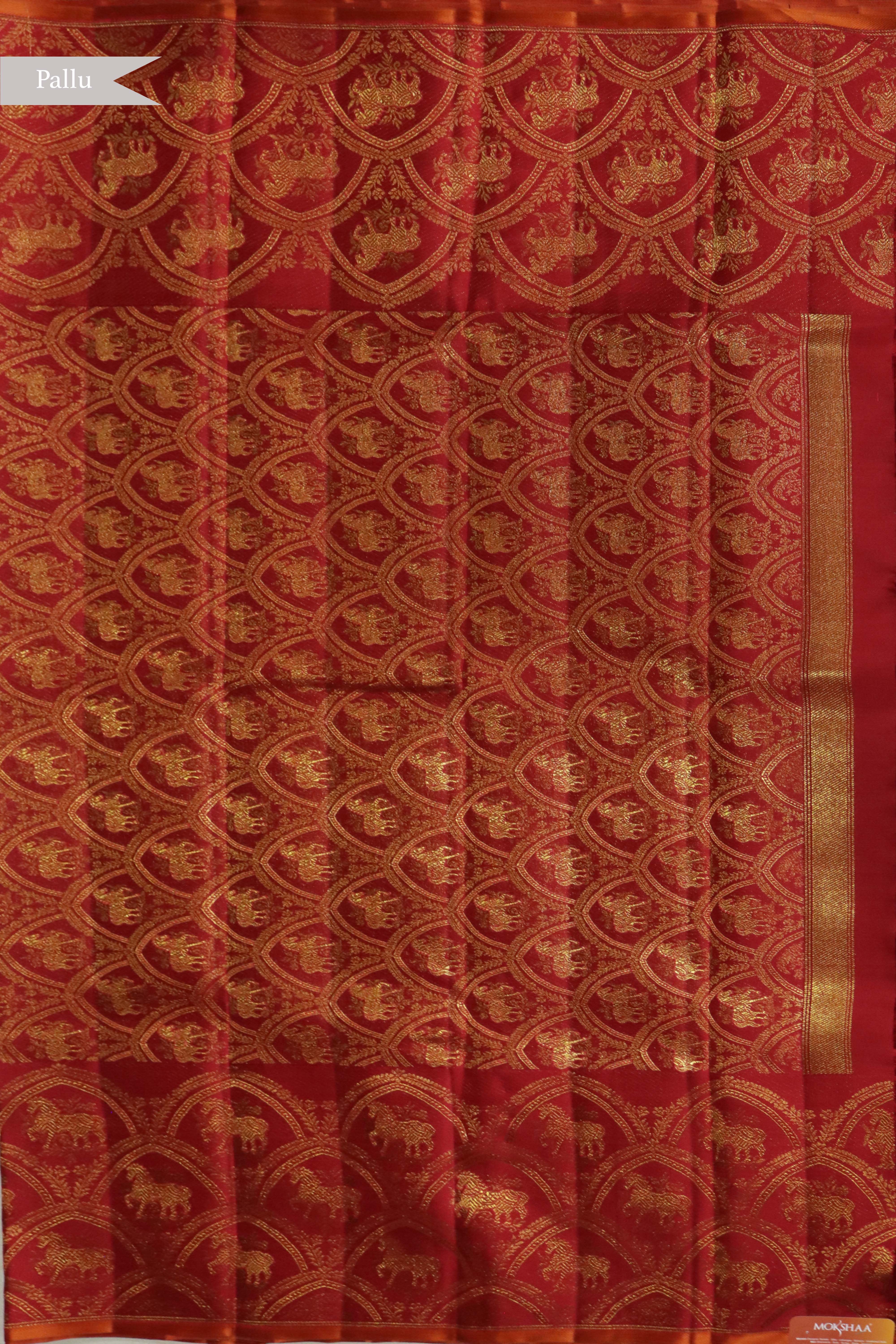 Black & Red Kanchivaram Silk Saree